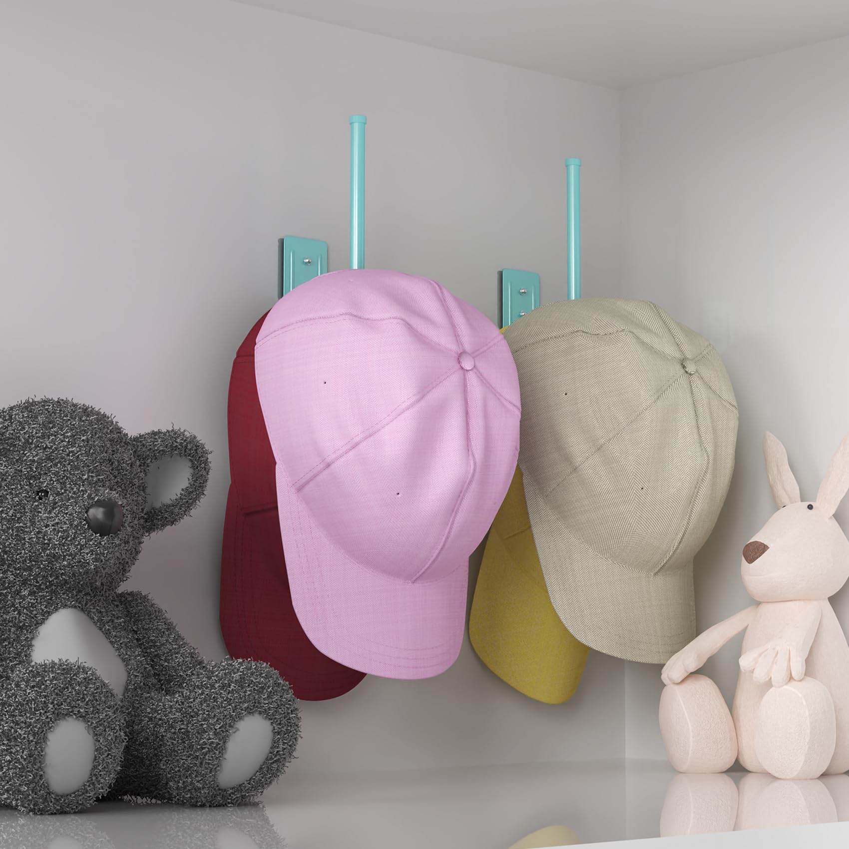 2 Pack Hat Racks for Baseball Caps, Stainless Steel Hat Organizer for Baseball Cap, Hat Holder Storage Organizer, Hat Hanger Str