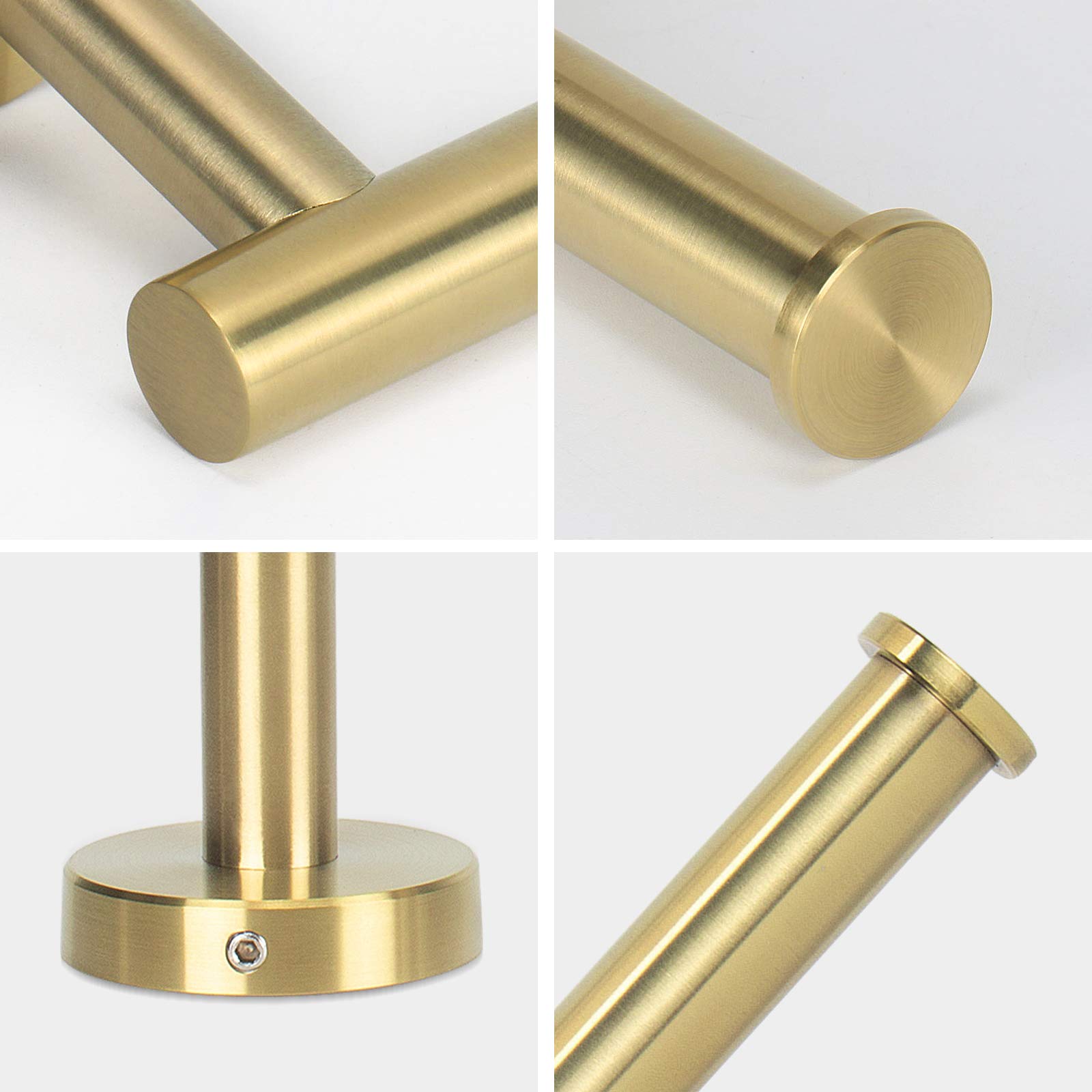 NearMoon Bathroom Toilet Paper Holder  Premium SUS304 Stainless Steel Rustproof Wall Mounted Toilet Roll Holder for Bathroom  Kitchen  Washroom (1 Pack  Brushed Gold)