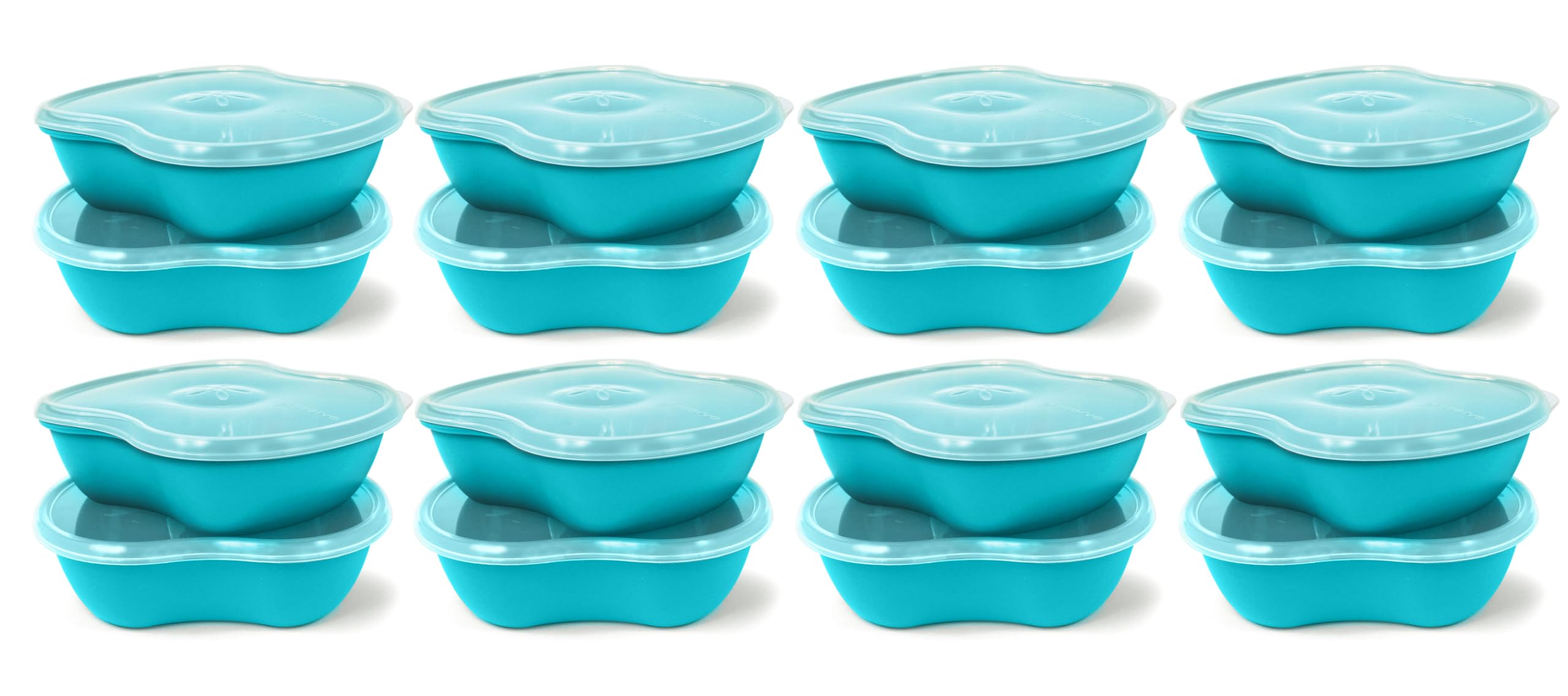 Preserve Dishwasher Safe Bpa Free Sandwich Food Storage Container Made From Recycled Plastic In The Usa, Bulk Set Of 16, Aqua Bl