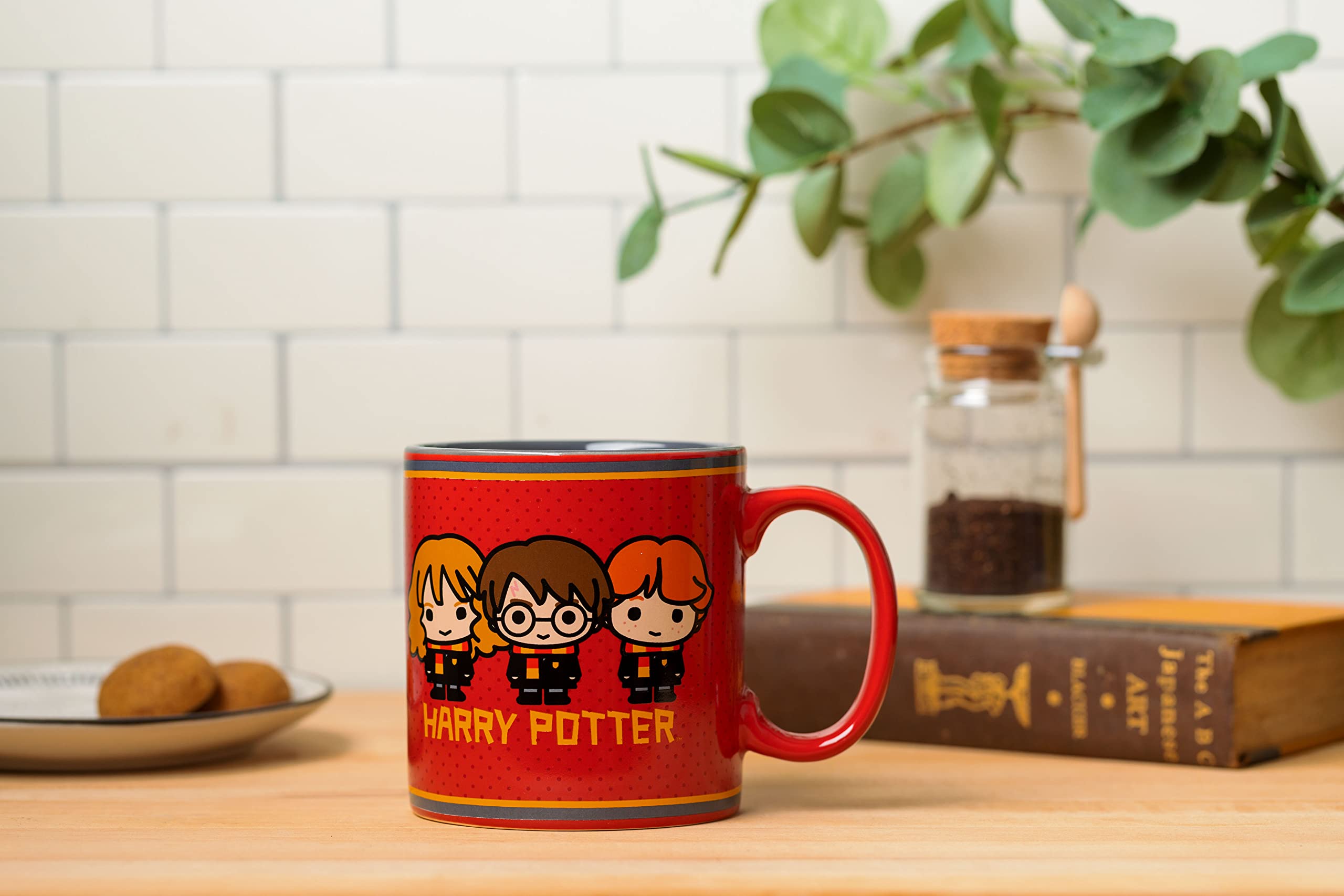 Silver Buffalo Chibi Animated Harry Potter Dots Ceramic Mug, 20 Ounces