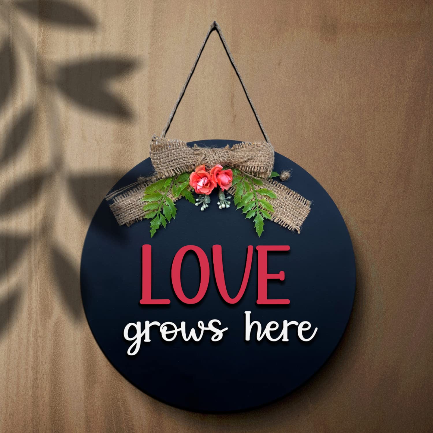 Chalk My Theme Love Grows Here Wall Hanging Decor For Living Room Stylish Aesthetic Room Decor Items Decoration For Living Room