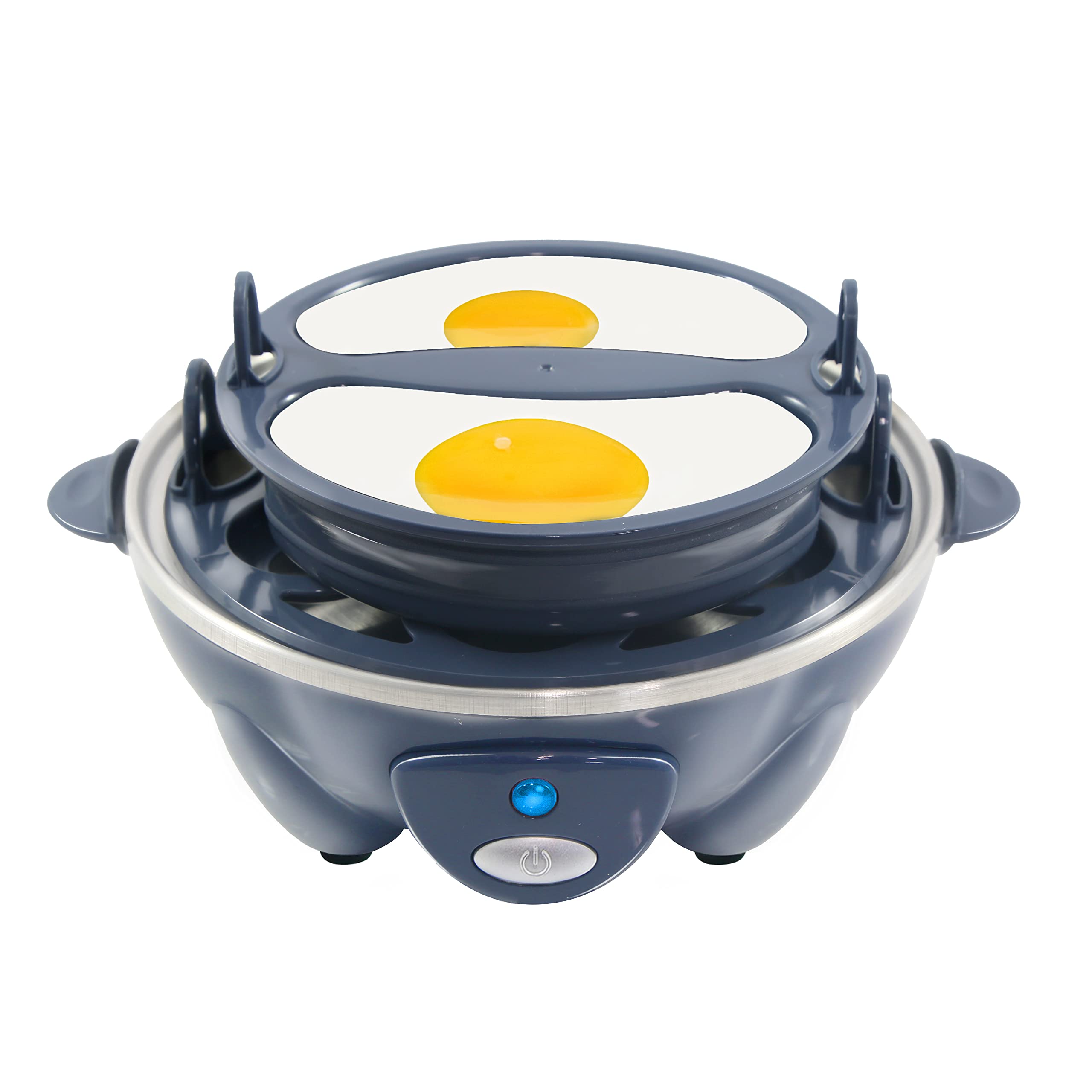 Elite Gourmet Egc710Bg Rapid Egg Cooker, 7 Easy-To-Peel, Hard, Medium, Soft Boiled Eggs, Poacher, Omelet Maker, Auto Shut-Off, A