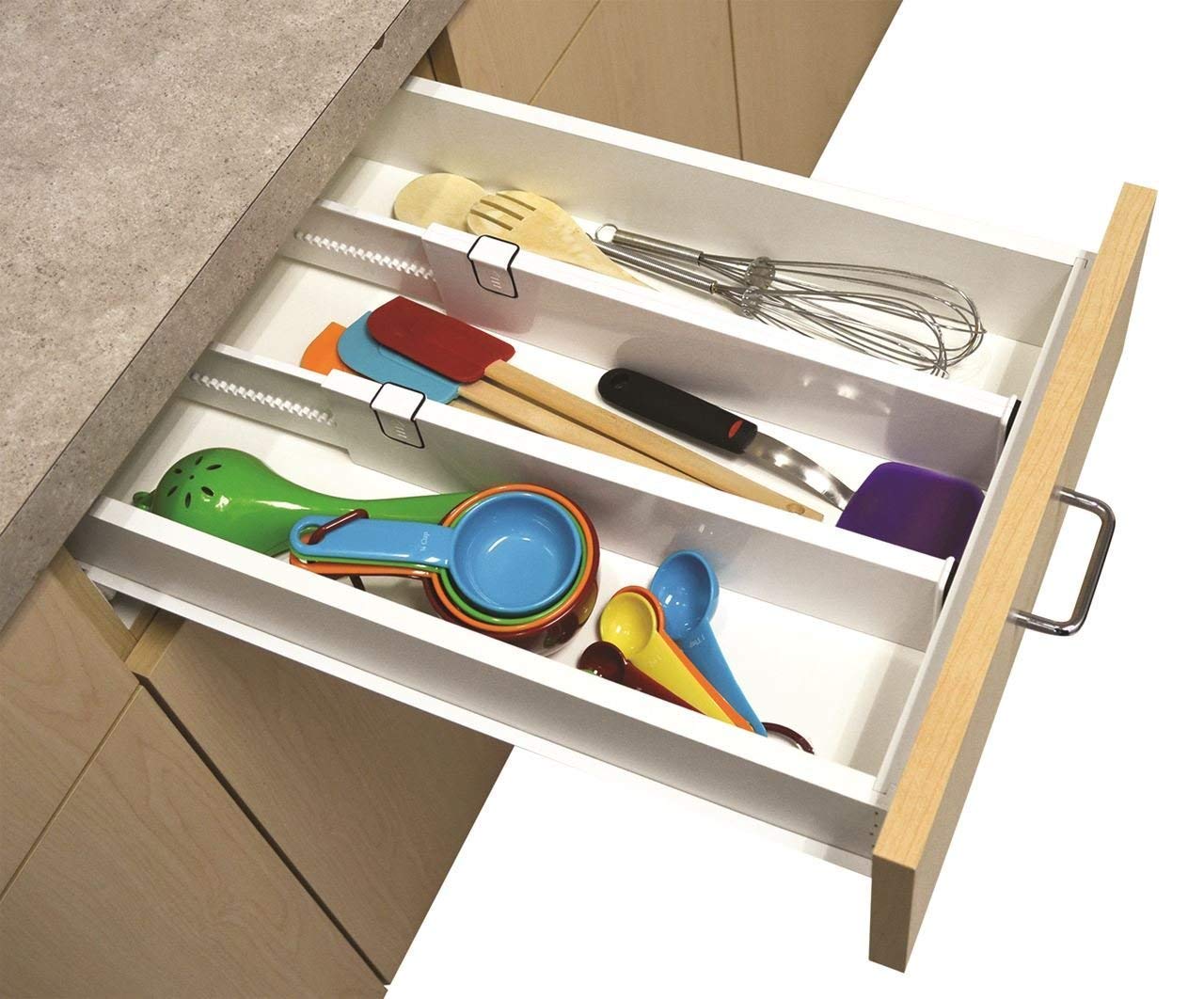 Shreejiih Expandable Dresser Drawer Dividers Spring Loaded For Home Kitchen And Bedroom