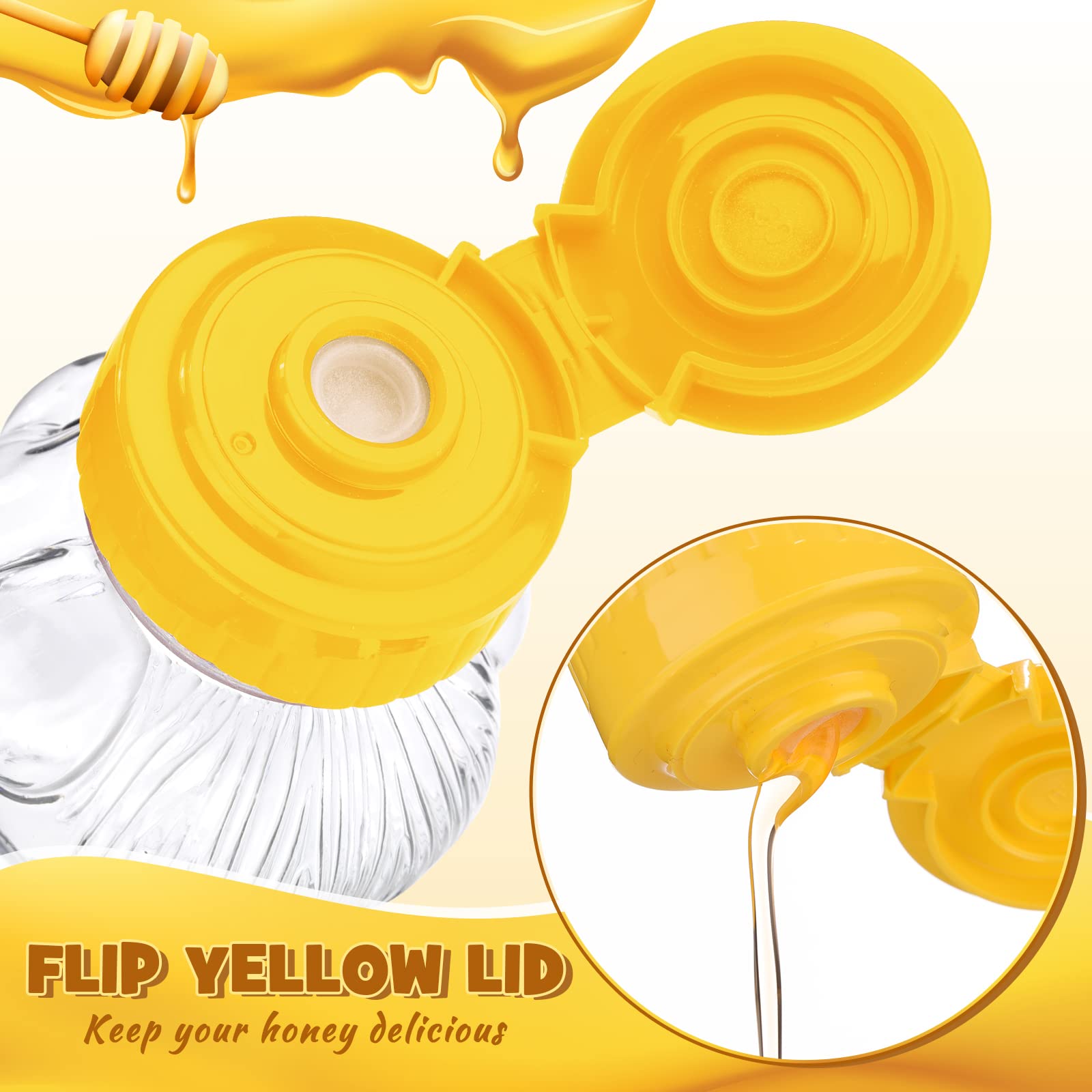 Thenshop 48 Pcs 8Oz Plastic Honey Bear Bottle Empty Honey Squeeze Bottle Bear Shaped Honey Containers Honey Bear Cup Bear Honey