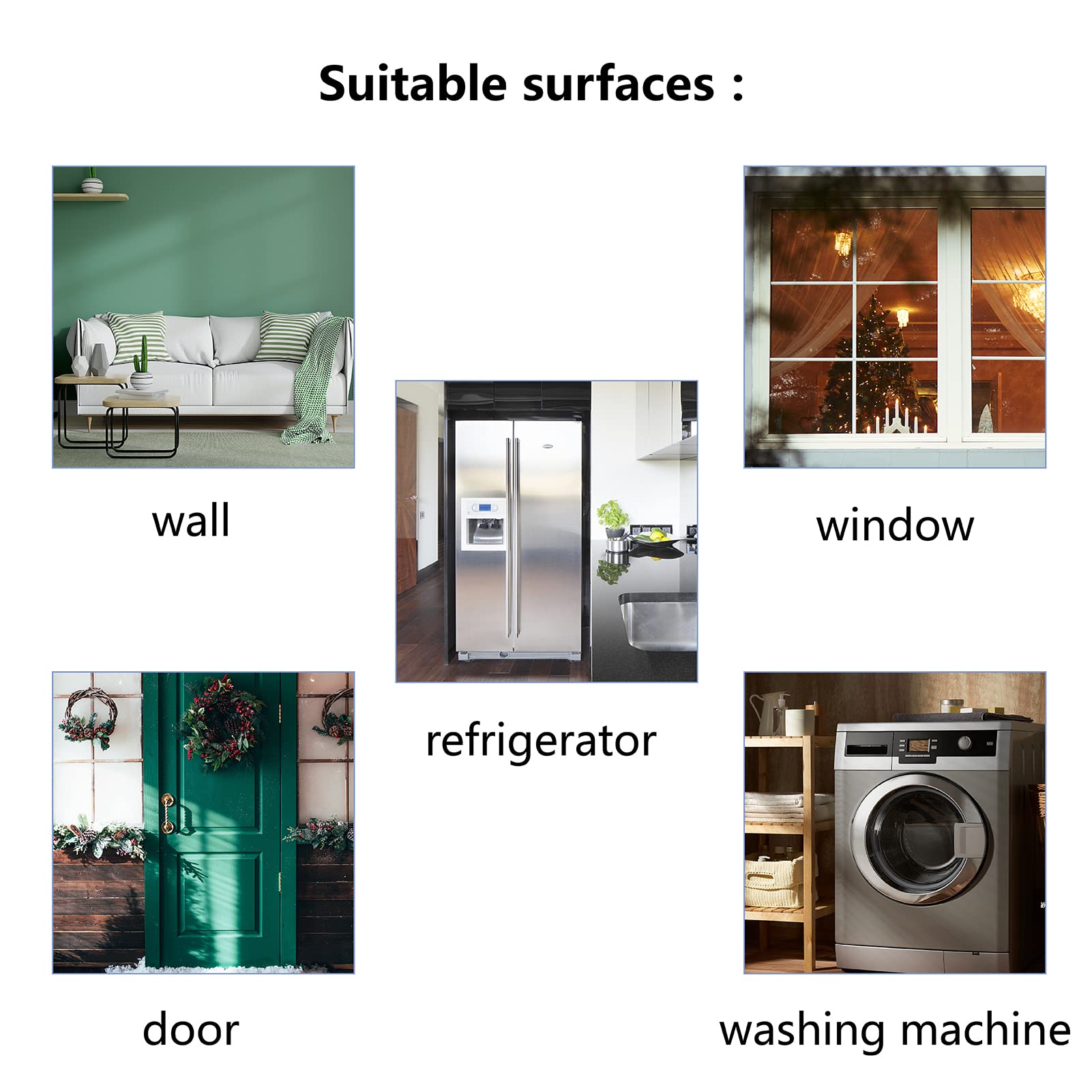 Creatcabin 4Pcs Laundry Room Vinyl Wall Decals Wash Dry Quote Washing Machine Dryer Wall Stickers Self-Adhesive Peel And Stick M