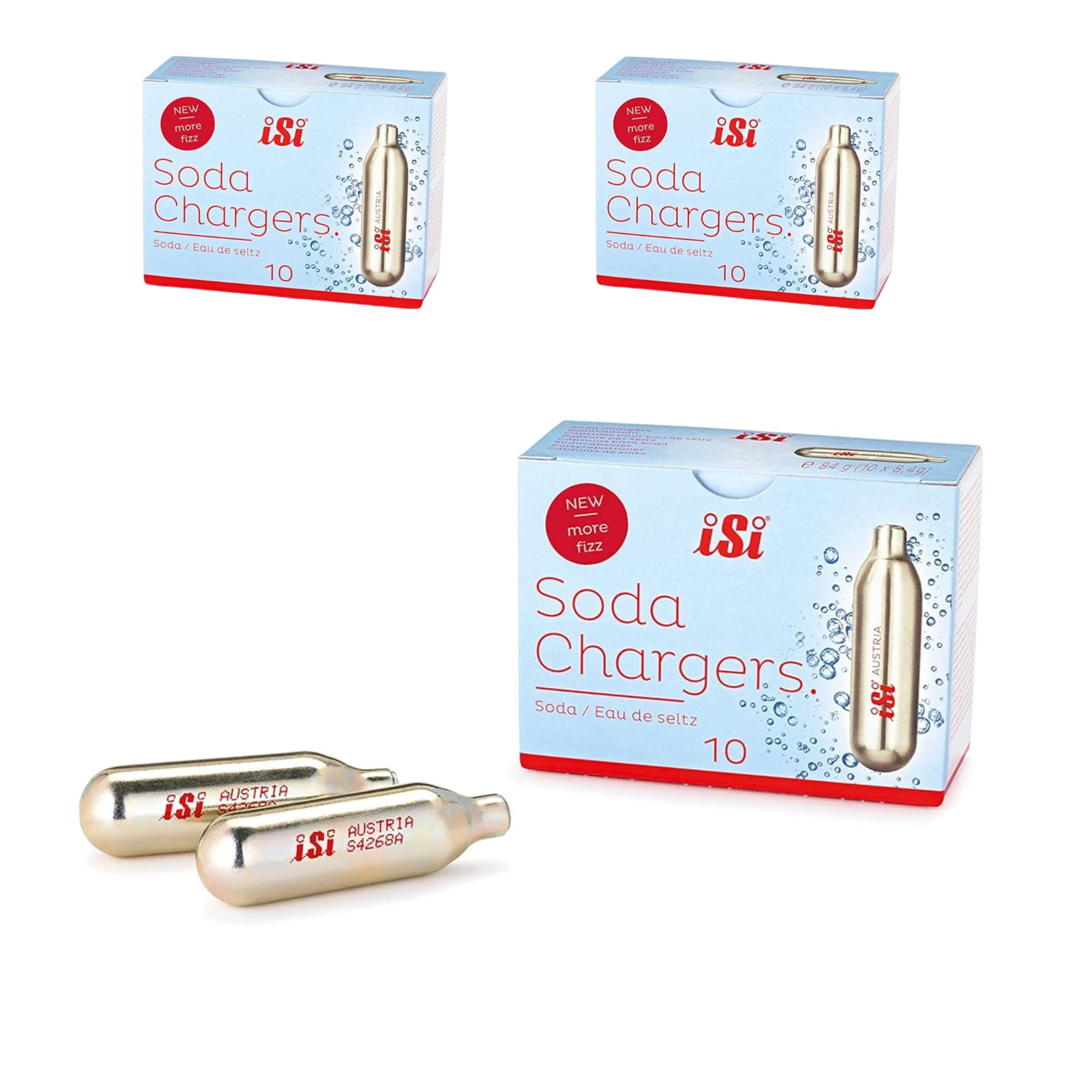 Isi North America Isi 30 Ct Soda Chargers, Gold