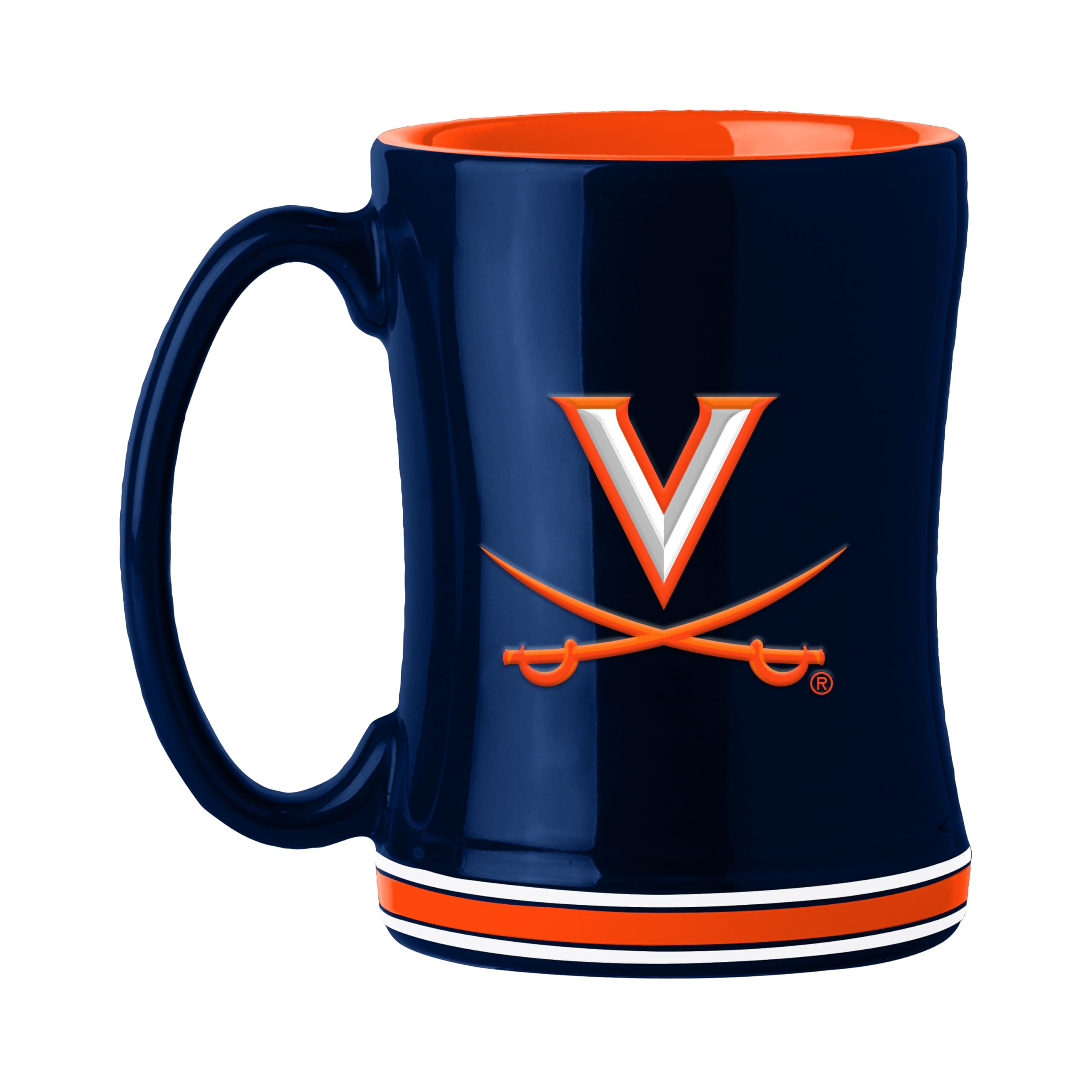 Virginia Cavaliers Coffee Mug 14oz Sculpted Relief Team Color