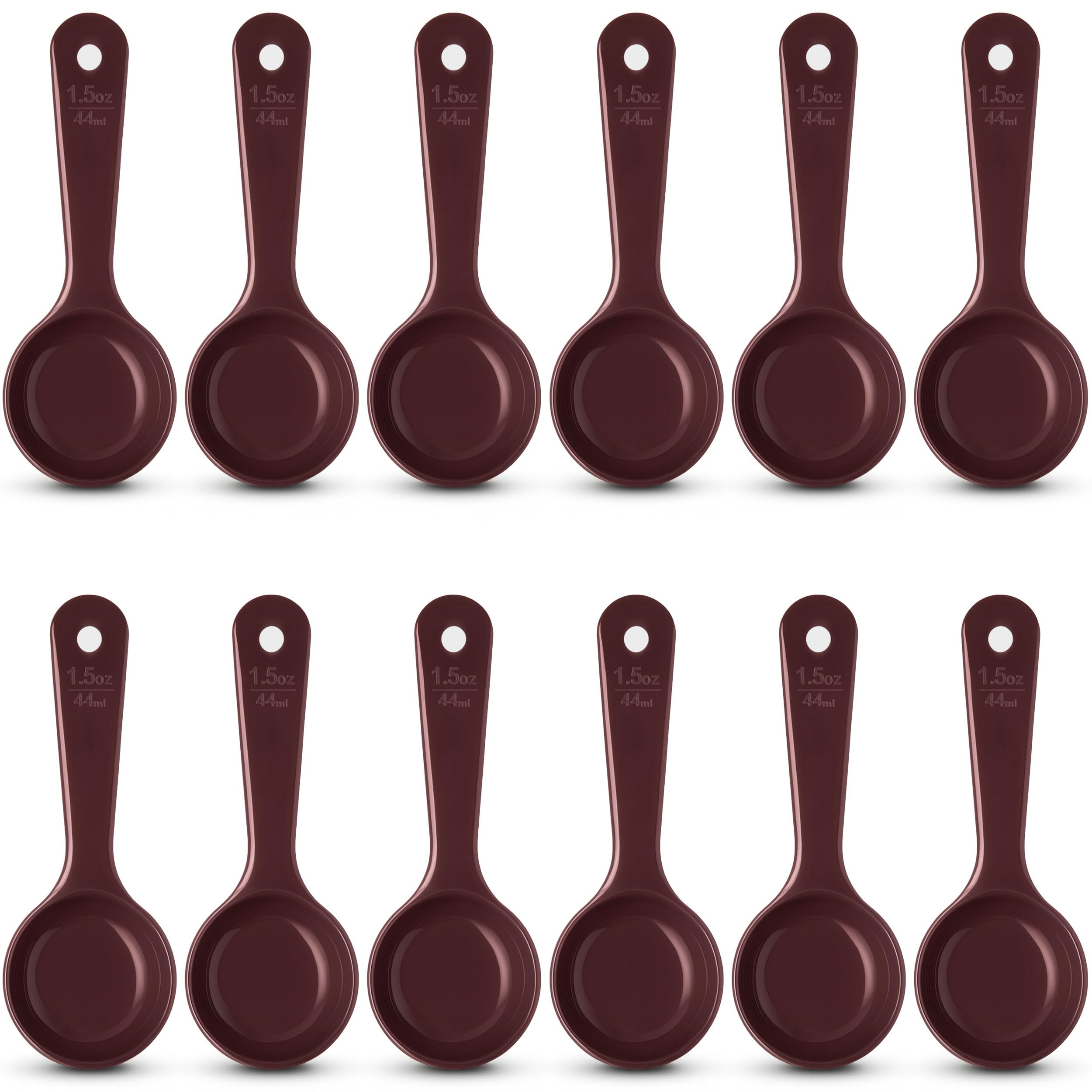Carlisle FoodService Products Measure Miser Solid Measuring Spoon with Short Handle, 1.5 Ounces, Brown - (Pack of 12)