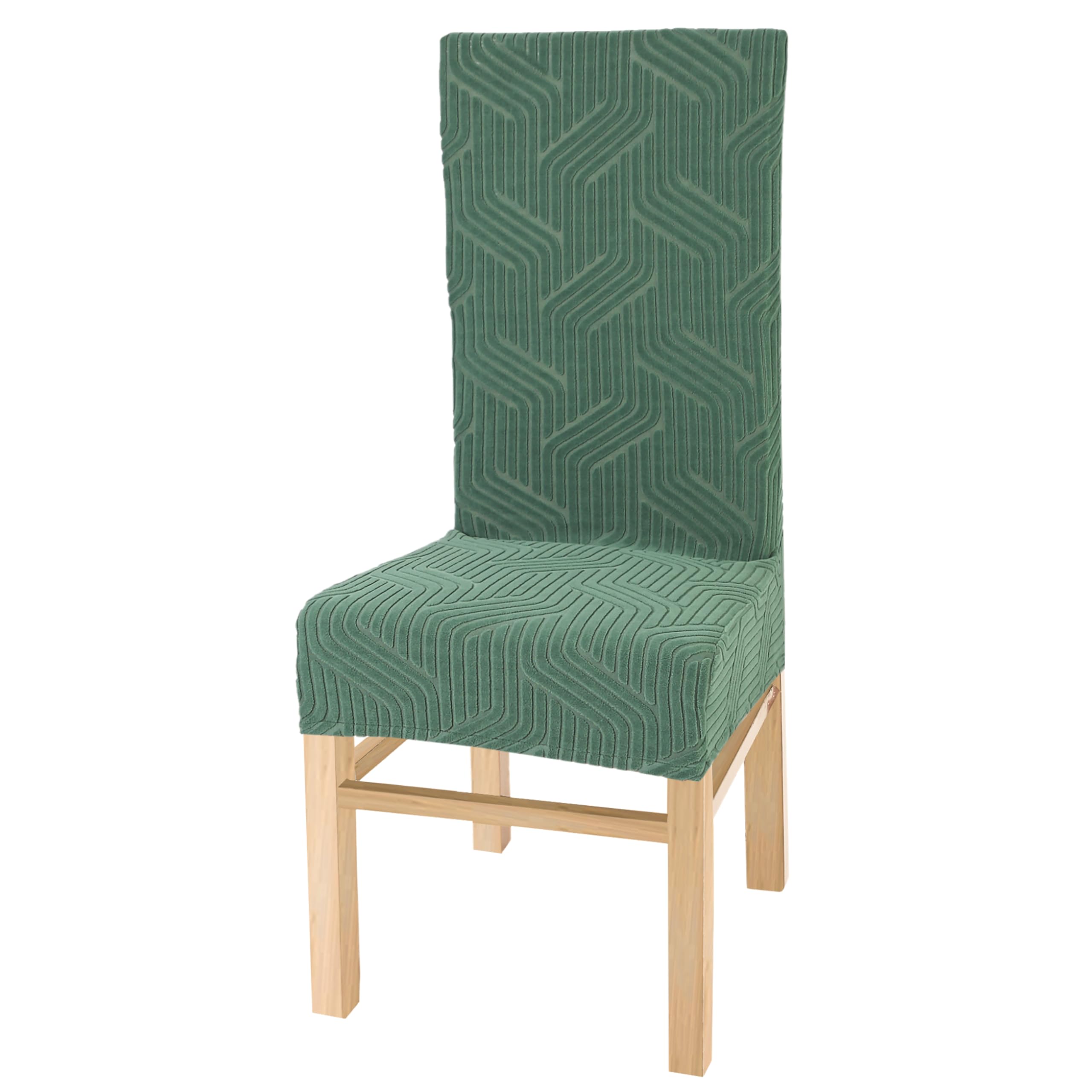 Yellow Weaves Elastic Stretchable Dining Chair Cover, Removable Washable Elastic Self Jacquard Dining Chair Covers (1 Piece, Gre