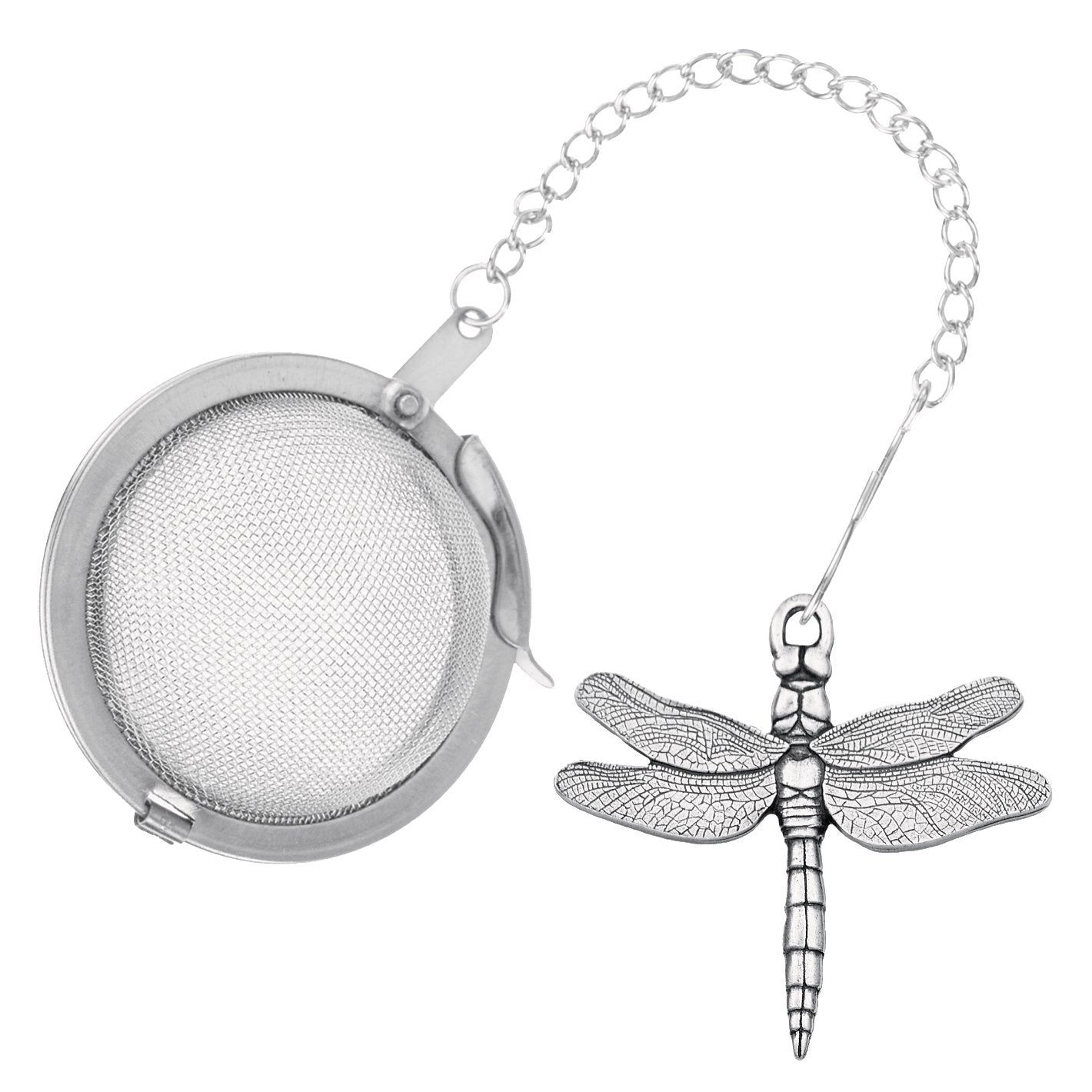 Danforth - Dragonfly Pewter Tea Infuser - Handcrafted Pewter - Made In Usa