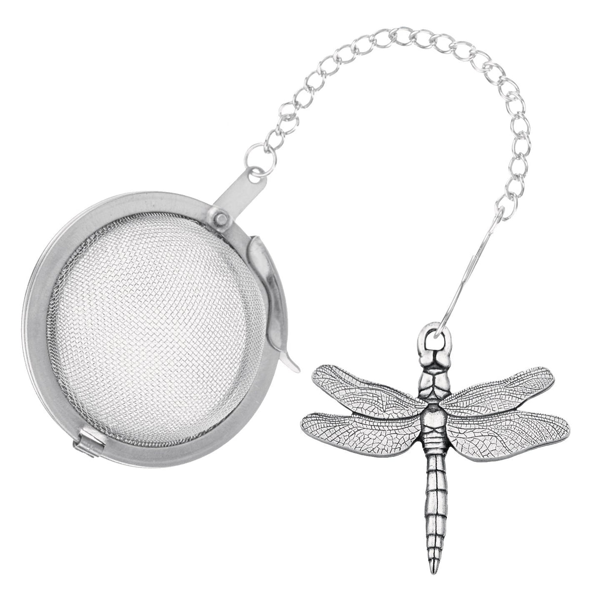 Danforth - Dragonfly Pewter Tea Infuser - Handcrafted Pewter - Made In Usa