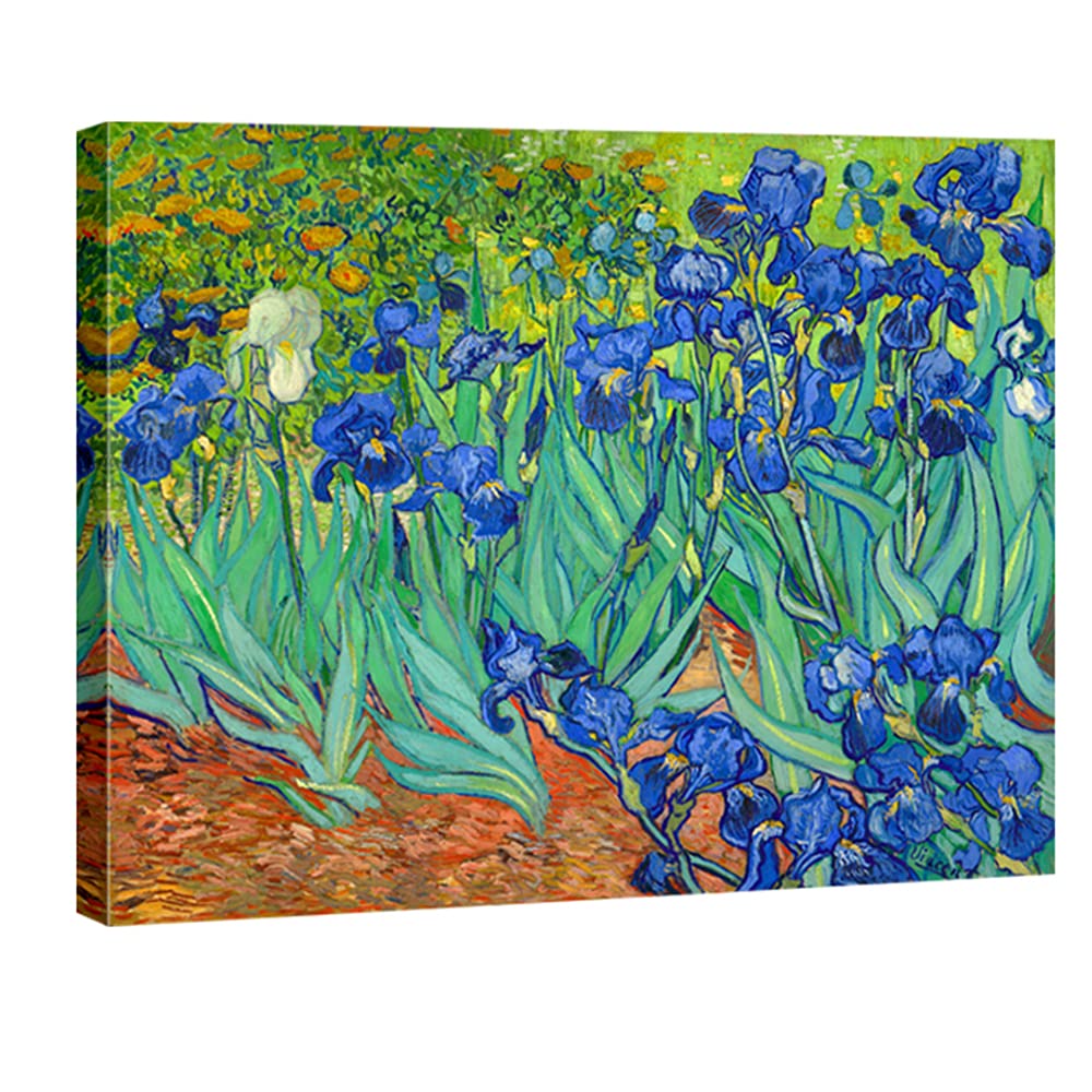 Wieco Art Irises Extra Large Modern Gallery Wrapped Floral Giclee Canvas Prints By Van Gogh Famous Flowers Oil Paintings Reprodu