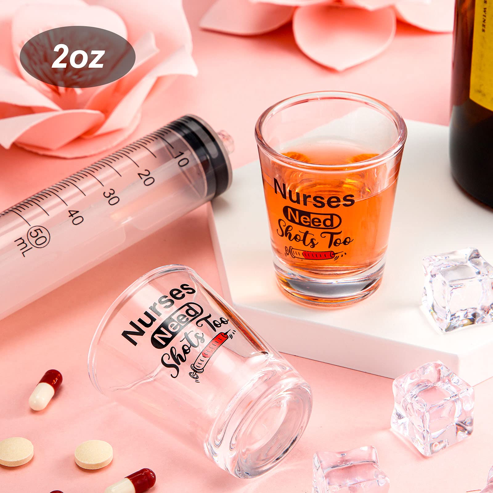 Patelai Nurse Need Shots Too, Funny Glass Gift For Women And Male Mom Sister Or Friend Present For Nursing Graduation Nurses Day