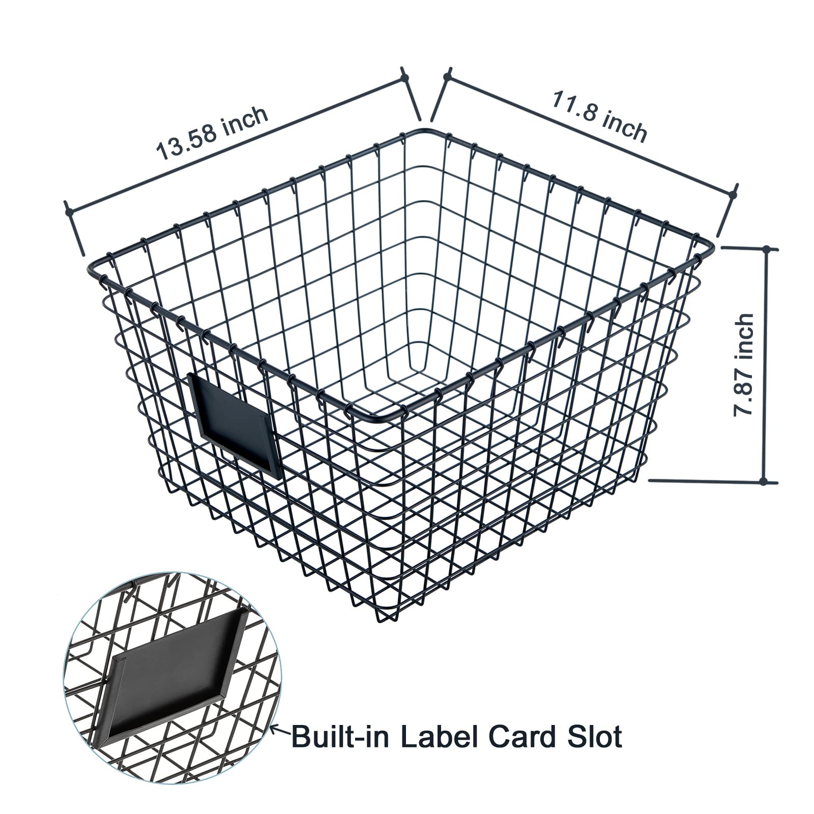 Junchu Cherry 4 Pack?Extra Large?Wire Handmade Storage Basket For Organizing Household Goods,Pantry Organization,Bathroom Counte