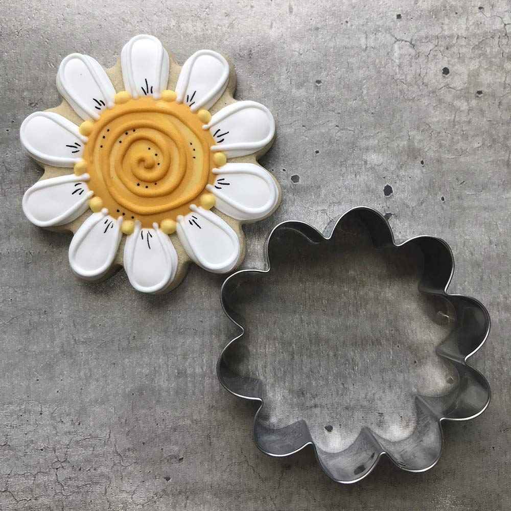 Liliao Daisy Flower Cookie Cutter - 3.1 X 3.3 Inches - Stainless Steel