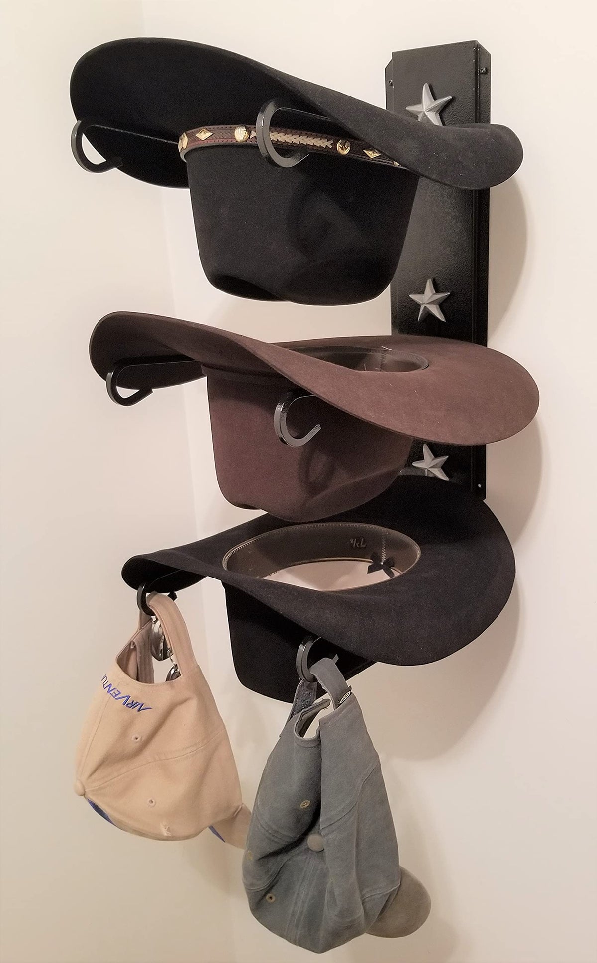 Mark Christopher Collection American Made Cowboy Hat Holder Black With Silver Stars