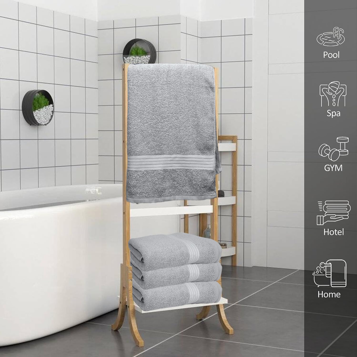 Textila 100% Cotton Extra Large Bath Towels - 30X60 (4-Pack, Silver Gray) - Highly Absorbent, Super Soft, And Luxurious For Bath