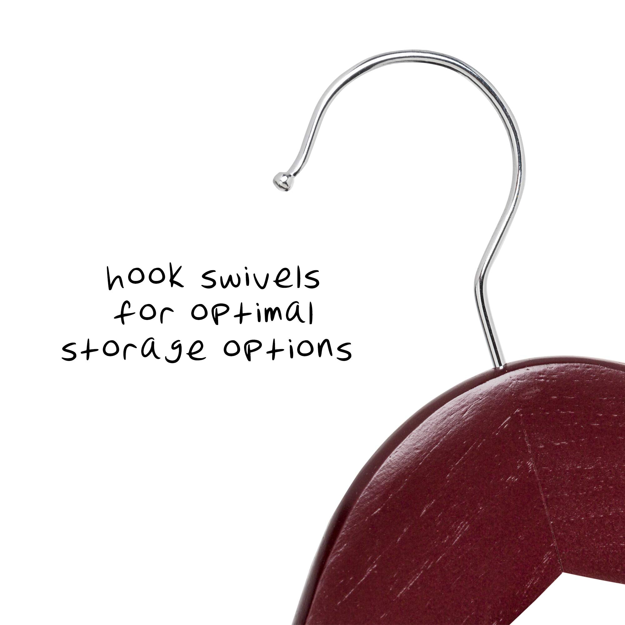 Honey-Can-Do No Slip Wooden Coat Hangers, Cherry Wood, 24-Pack