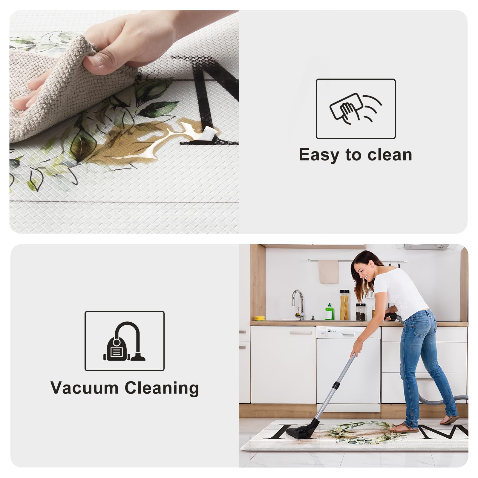 Kimode Anti Fatigue Kitchen Mats For Floor, Farmhouse Kitchen Rugs Sets Of 2, Cushioned Kitchen Floor Mats, Comfort Standing Mat
