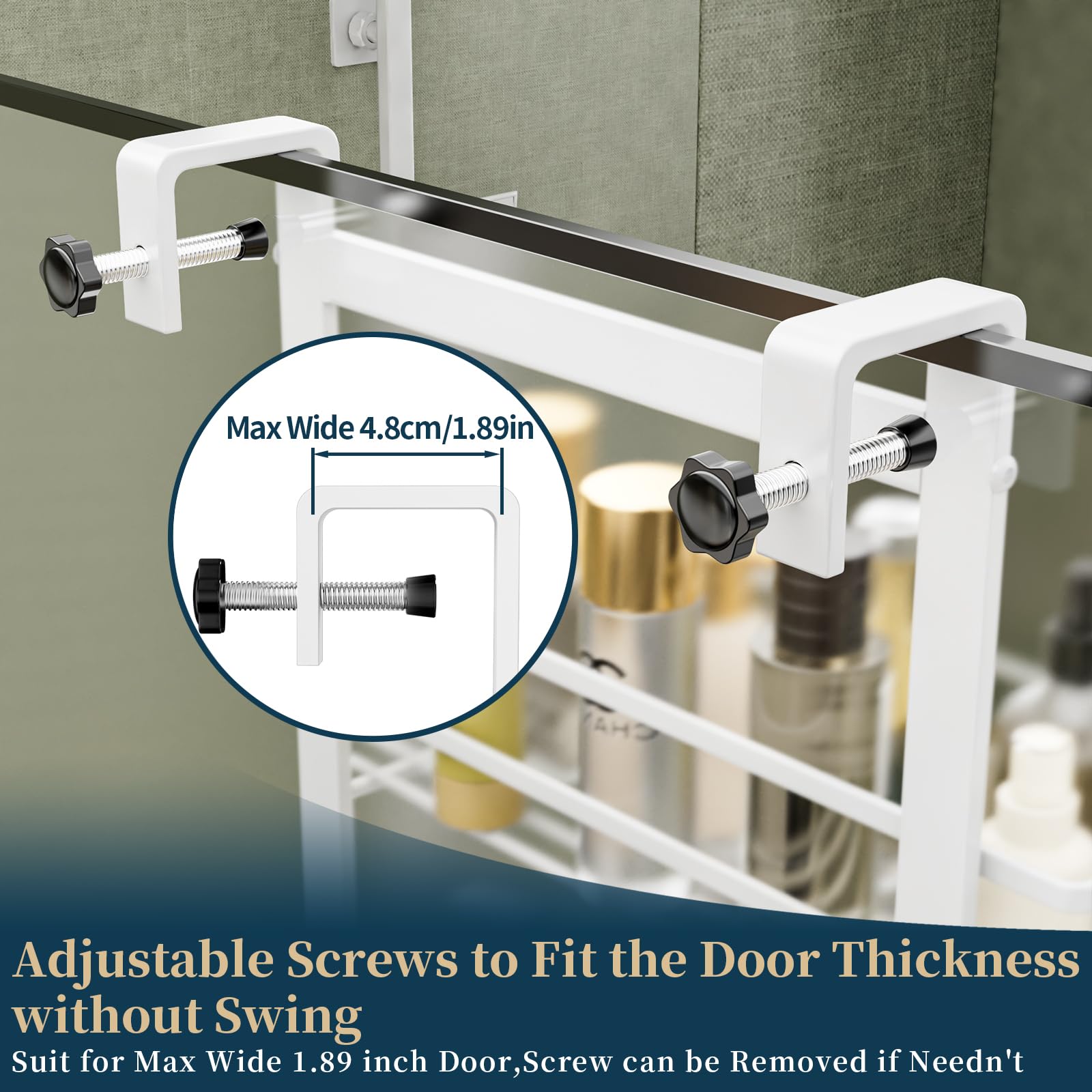 Consumest Over The Door Shower Caddy - 2 Tier Adjustable Hanging Shower Caddy Shower Shelf With 12 Hooks, Rustproof Easy Install