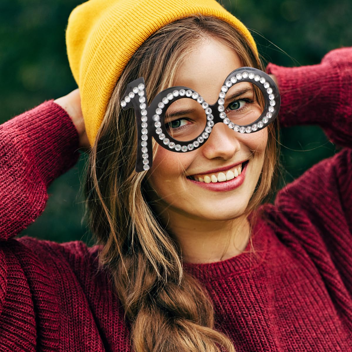 Abaodam 100Th Birthday Eyeglasses Glitter Number Funny Sunglasses Photo Prop Party Favor For Celebration Holiday 100Th Birthday