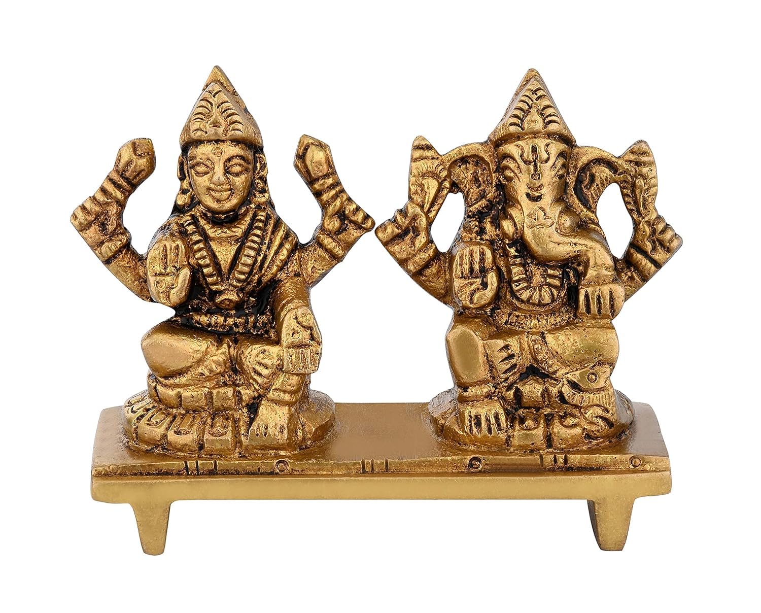 Shreeyaash Antique Finish Brass Ganesh Laxmi Set Statue Idol Murti Moorti Statue Lakshmi Ganesha Idols Statue For Diwali Gifts P