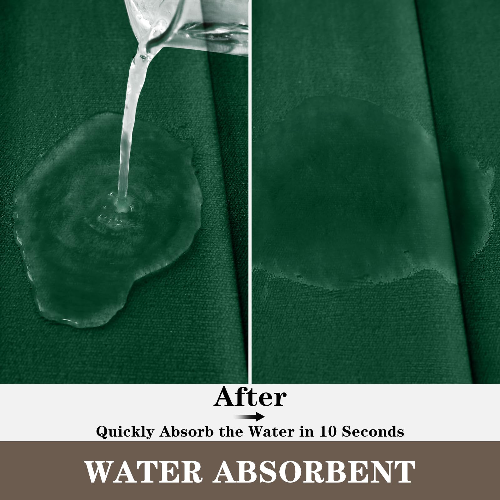 Bysure Bathroom Rugs Sets 2 Piece, Memory Foam Non Slip Extra Soft Absorbent Machine Washable Toilet Bath Mats (Dark Green, 20X3