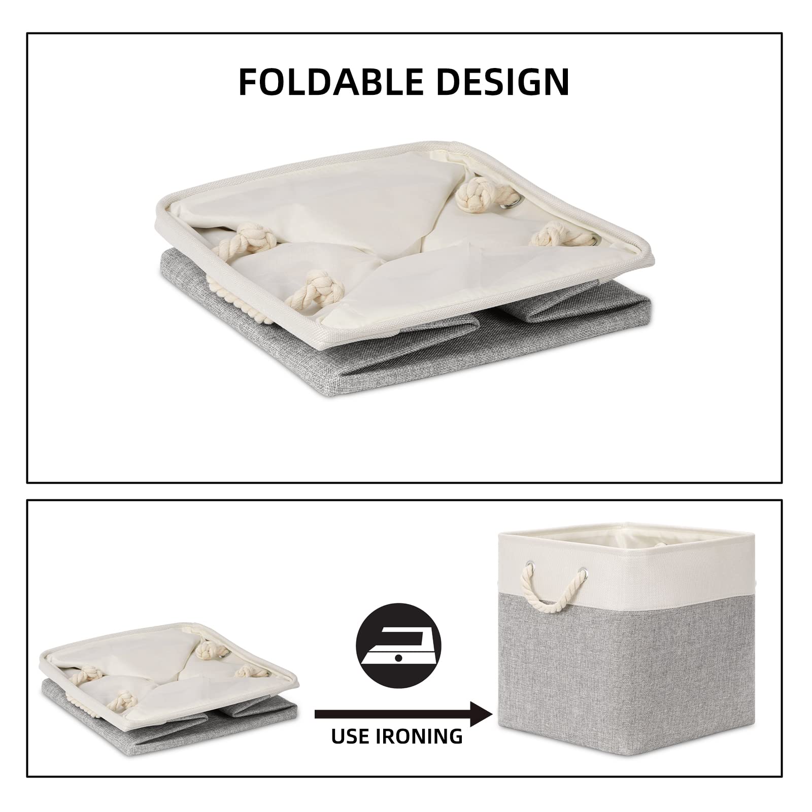 Bidtakay Baskets For Storage Large Fabric Basket Set Of 3 Closet Baskets Clothes Baskets For Shelves Square Organizer Bins 13X13