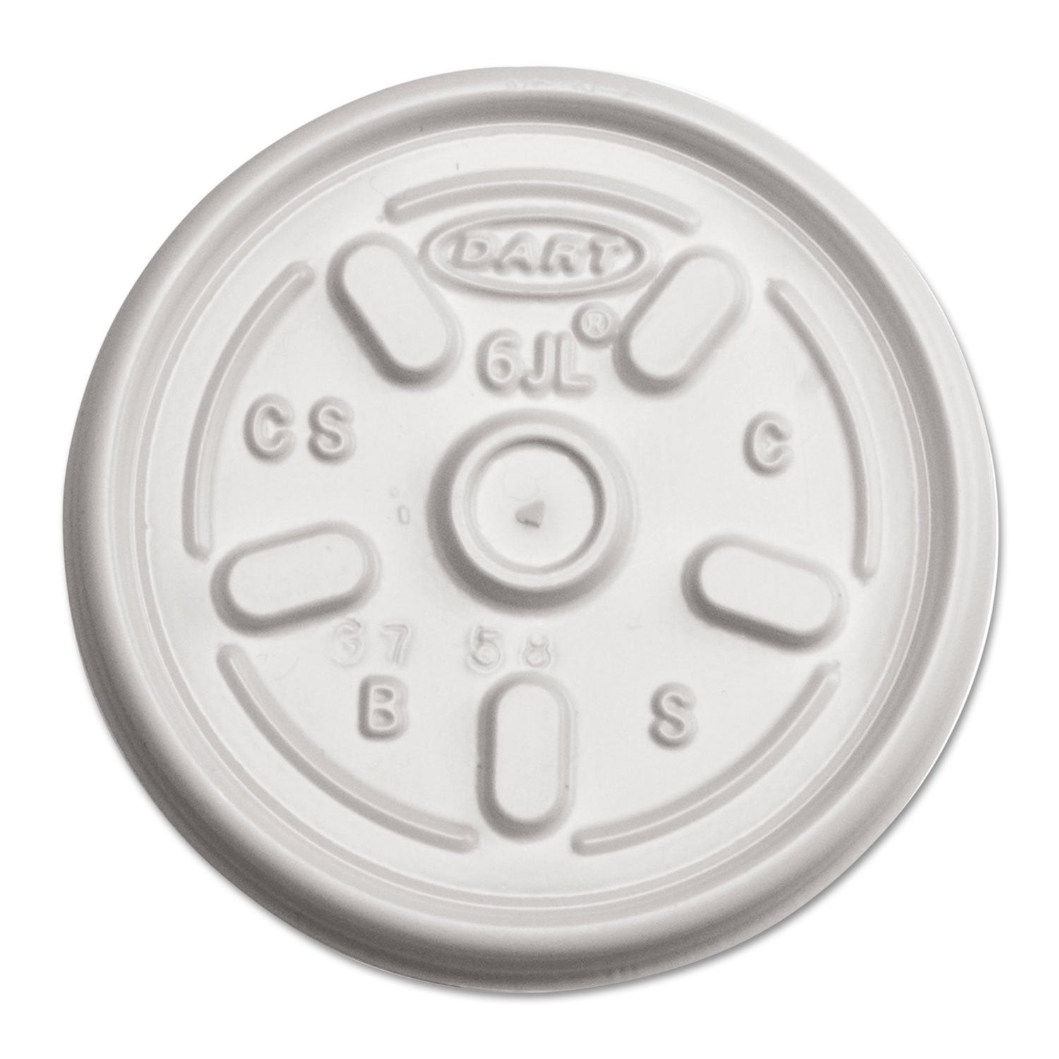 DART 6JL Plastic Lids for 6oz Hot/Cold Foam Cups Vented 1000 Lids/Carton