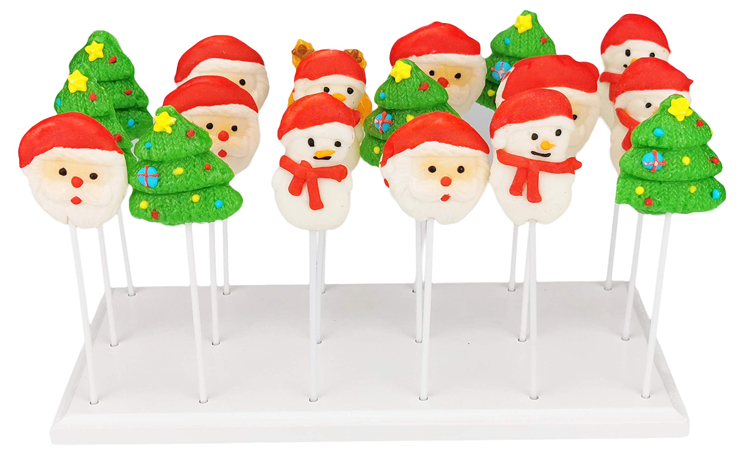 Nangopop Wood Cake Pop Stand Display - 18 Hole Lollipop Holder, Candy Or Sucker Stand For Dessert Table Of Wedding, Shower, Birt