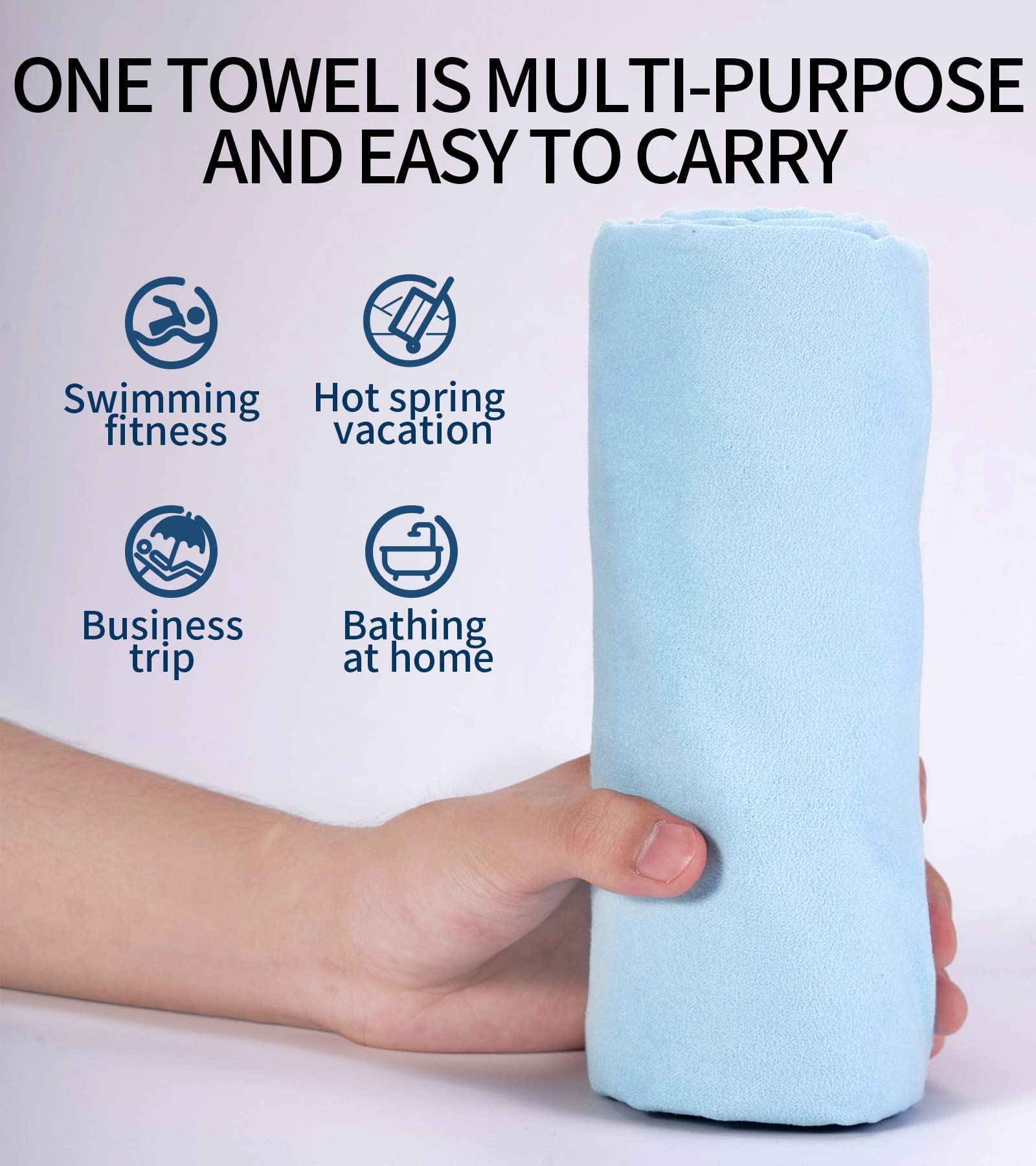 Micisty Microfiber Towel, Beach Towel, Fast Drying, Lightweight, Soft, Compact, Quick Dry Fitness Hiking Yoga Camping Travel Tow