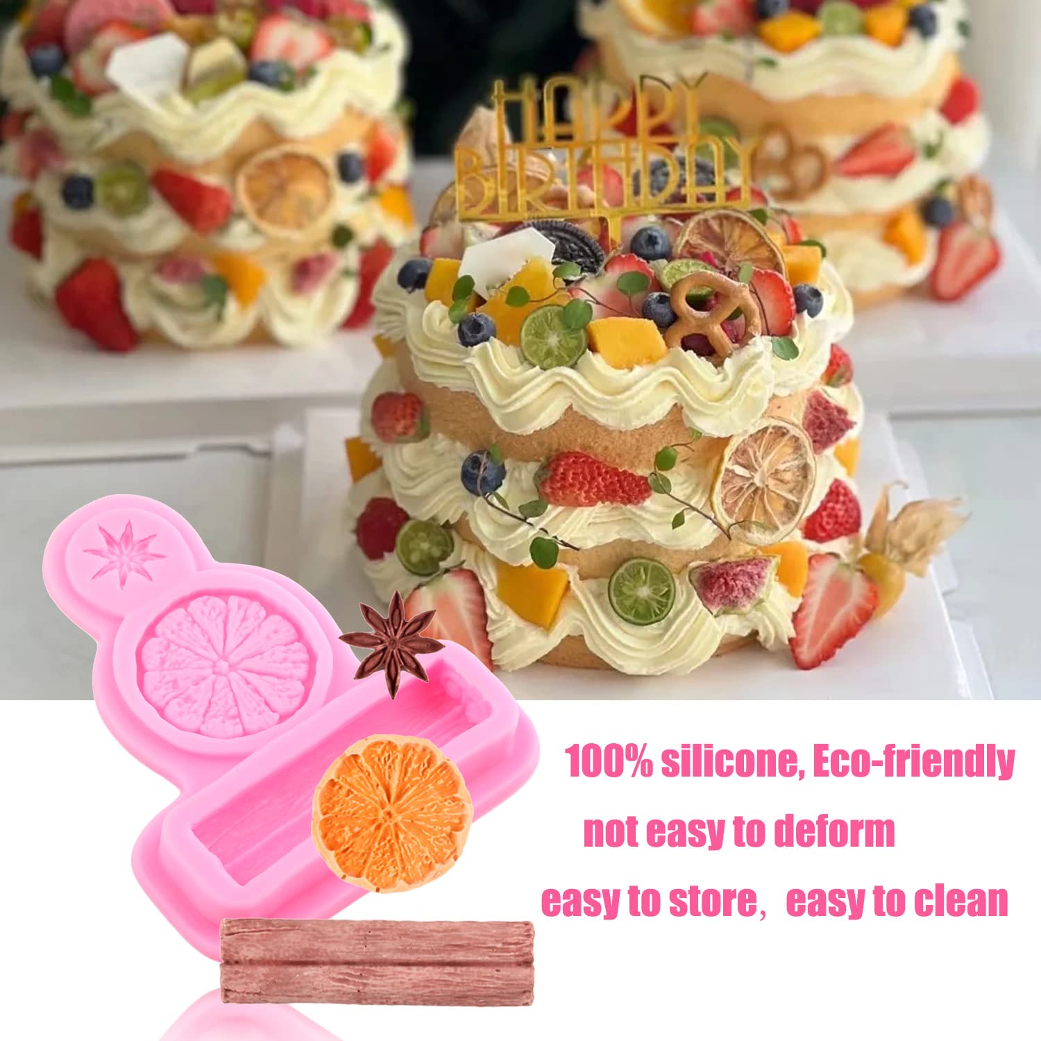 Zixiang Blueberry Raspberry Strawberry Fondant Molds Nuts Berries Silicone Mold Spices Star Anise Cinnamon Lemon Mold For Cake D