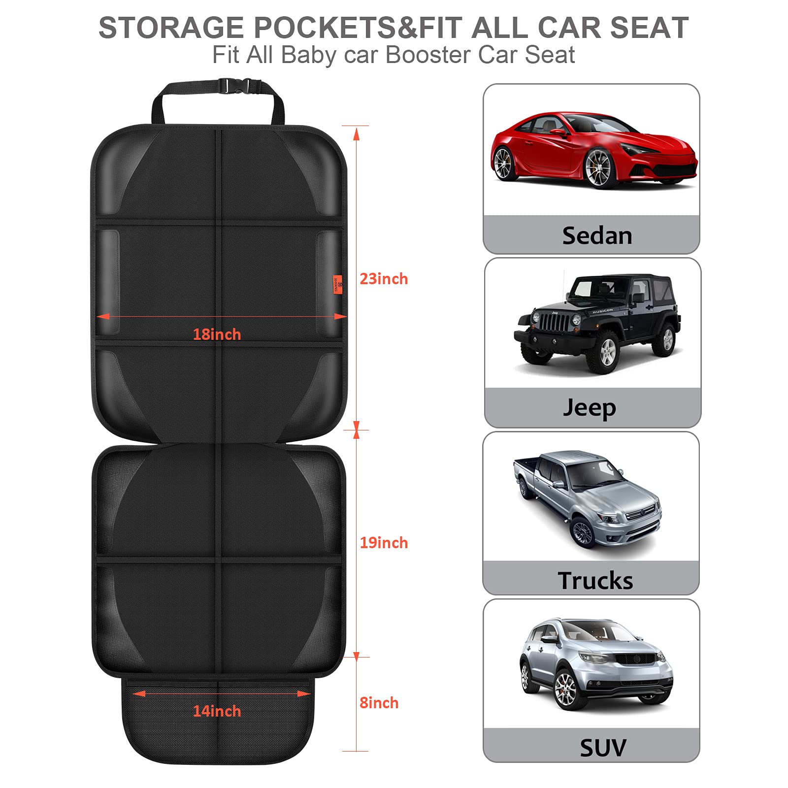Car Seat Protector,Auto Car Seat Protectors Baby Carseat Waterproof  Durable 600D Fabric For Child Baby Car Seat Vehicle Pet Cov