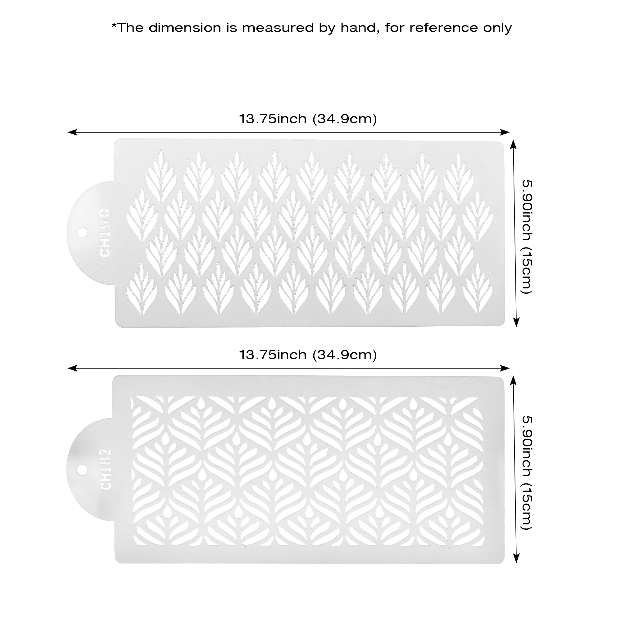 6Pcs Cake Decorating Stencils, 13.8 X 6 Inch Cake Stencils Decorating Buttercream, Spray Floral Cake Stencils Templates, Plastic
