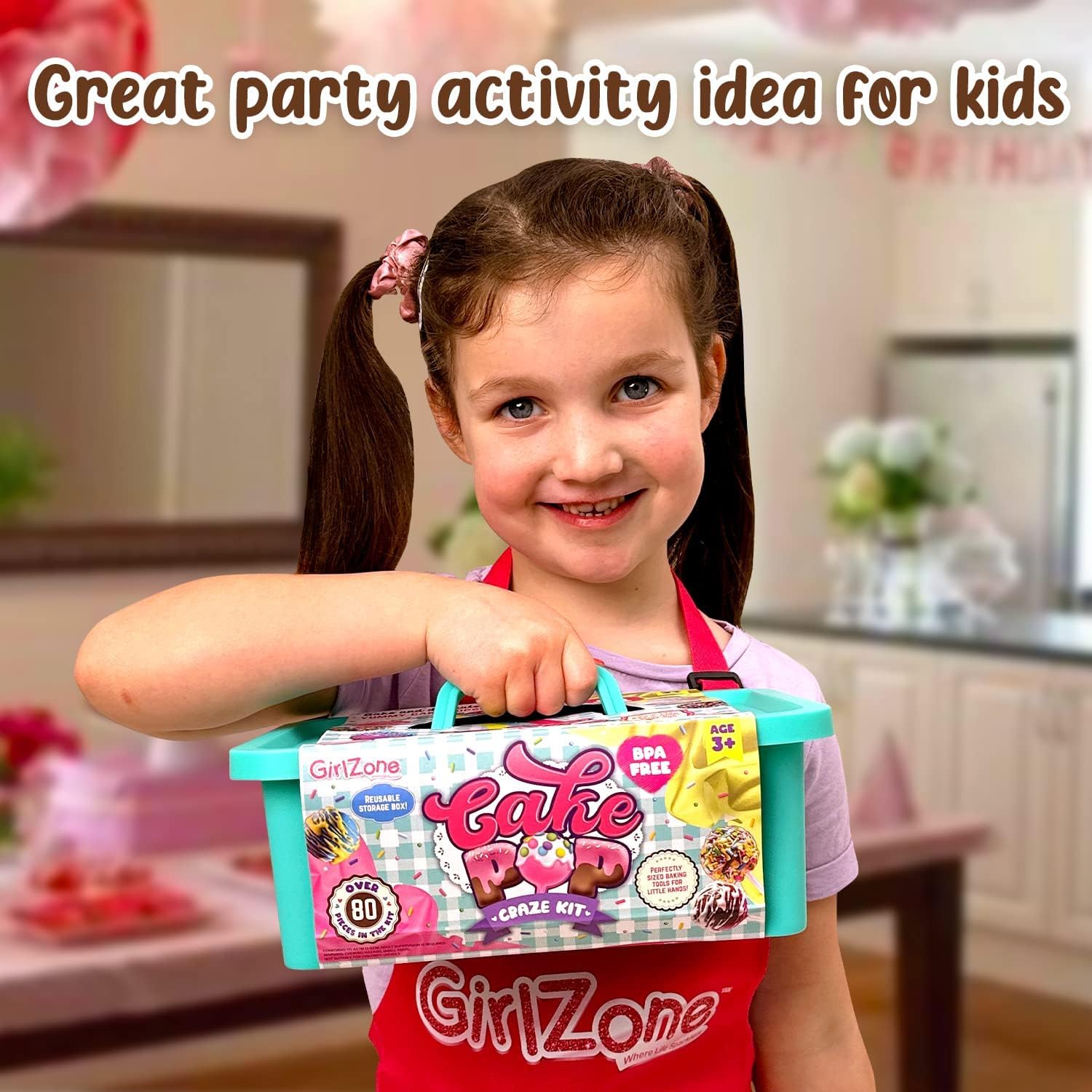GirlZone Cake Pop Craze Kit - Kids Baking Set for Ages 10-12, Plastic Mold, Stand, Gifting Bags, Decorating Pen, Clear Color