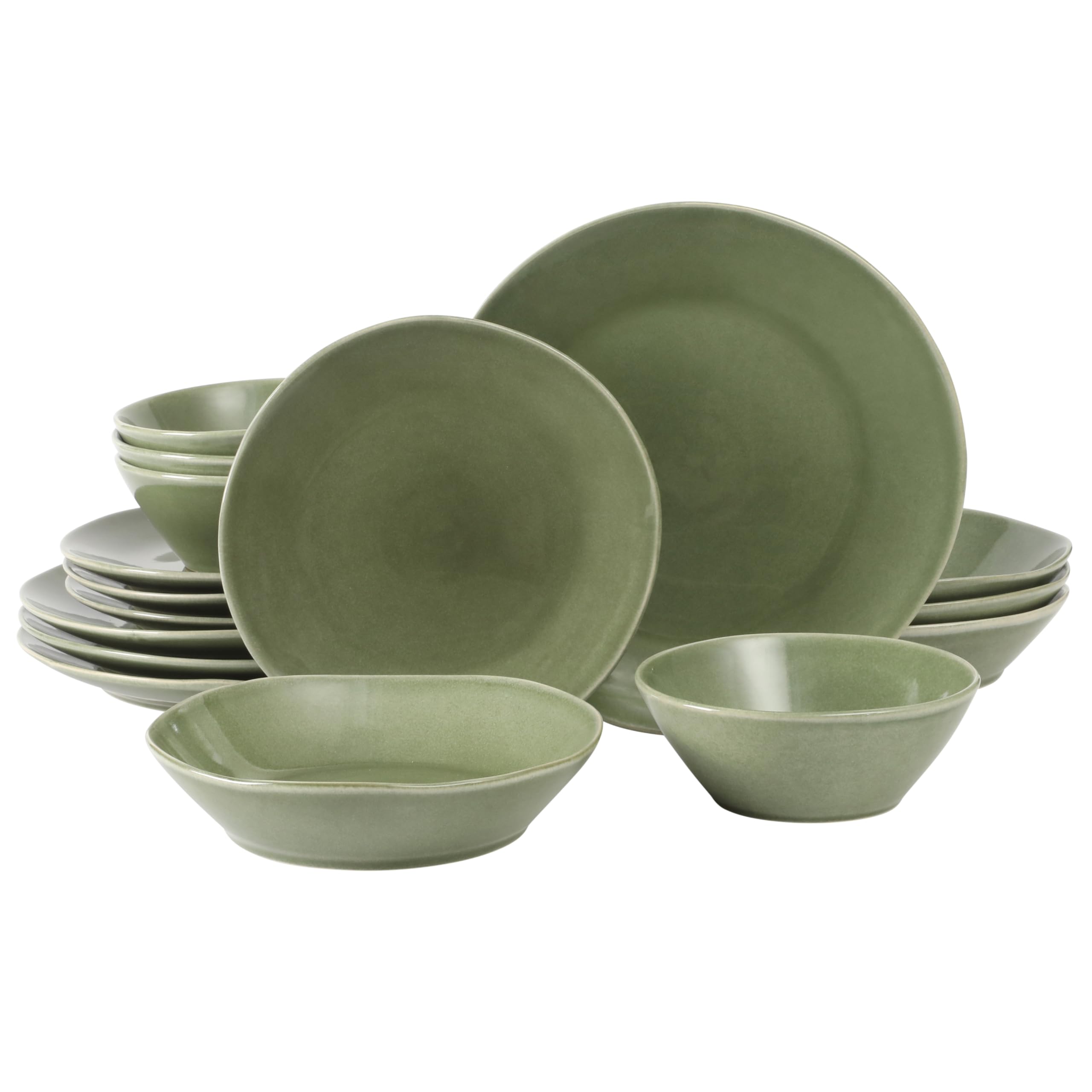Bloomhouse - Two Time Oprahs Favorite Things Winner - Montecito Breeze 16 Piece (Service for 4) Double Plates and Bowls Stonewa