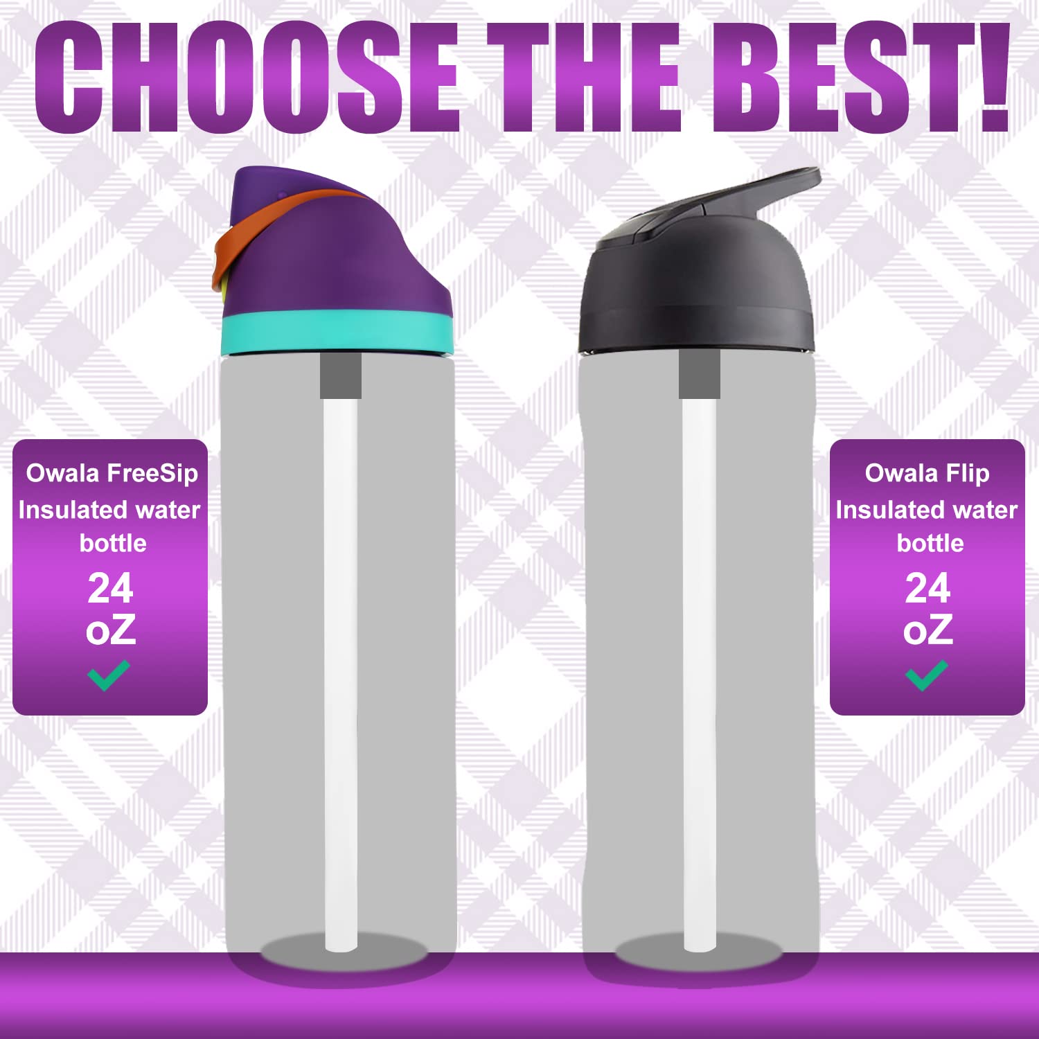 6Pcs Replacement Straws For Owala Freesip 24 Oz, 32 Oz, Reusable Straws With Cleaning Brush For Owala Flip Insulated Stainless S