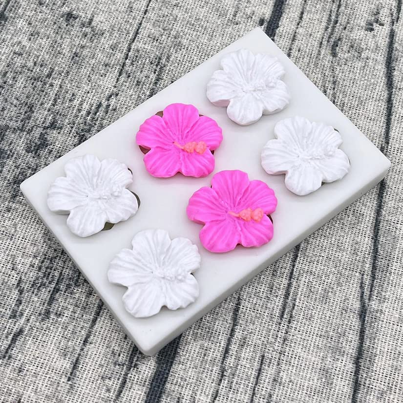 Hibiscus Flower Silicone Molds For Diy Fondant Candy Making Chocolate Mold Desserts Ice Cube Gum Clay Biscuit Plaster Resin Cupc