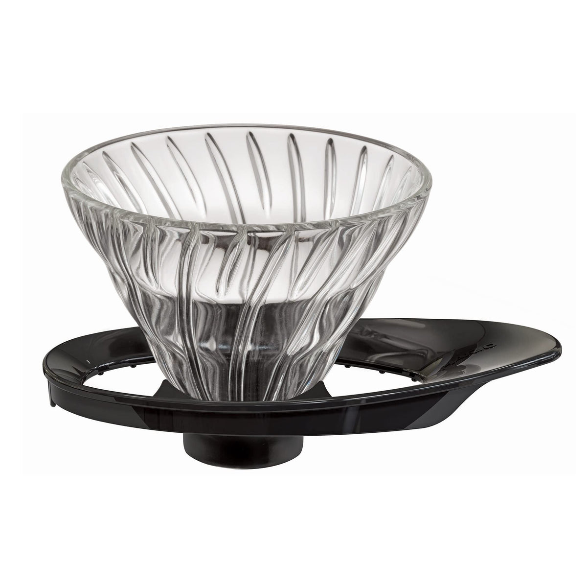 Hario V60 Vdgr-01-B Heat Resistant Glass Transparent Dripper, 01, For 1 To 2 Cups, Black, Made In Japan