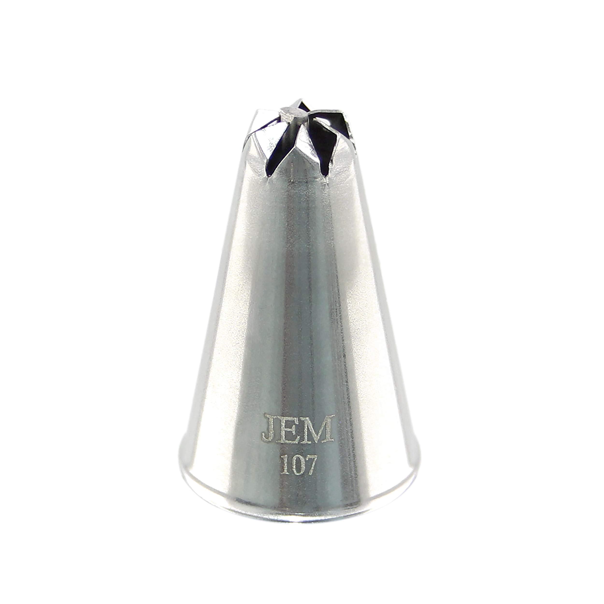 Jem Enterprises Drop Flower Piping Nozzle Cake Decorating Tip #107, Standard, Silver