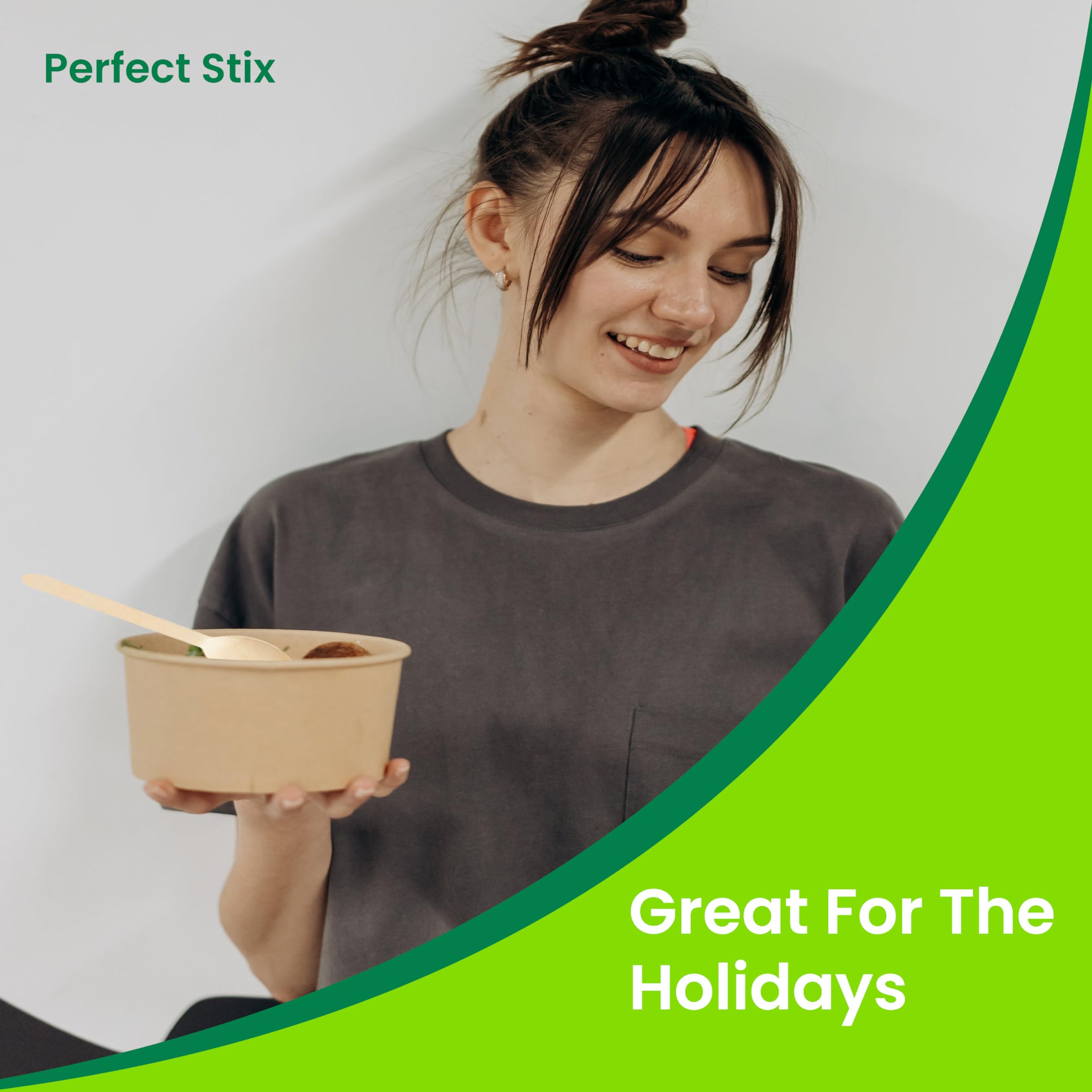 Perfect Stix 6.25'' Wooden Cutlery Spoons- Pack Of 250Ct,Light Brown