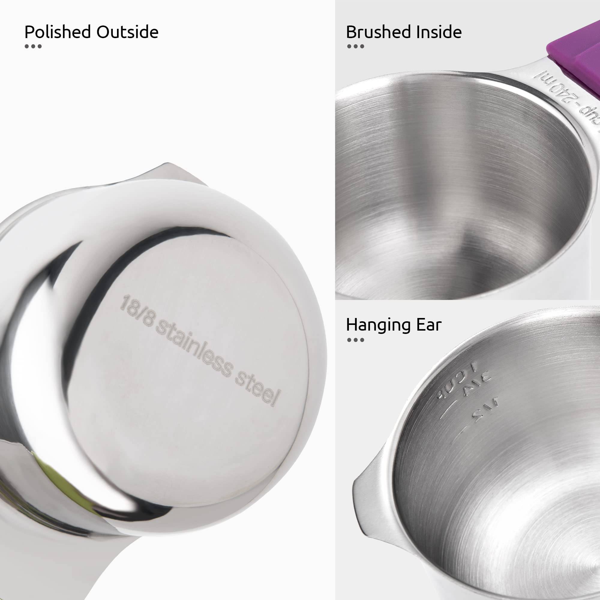 Measuring Cups, U-Taste Magnetic Measuring Cups And Spoons Set Of 13 In 18/8 Stainless Steel: 7 Measuring Cups And 5 Measuring S