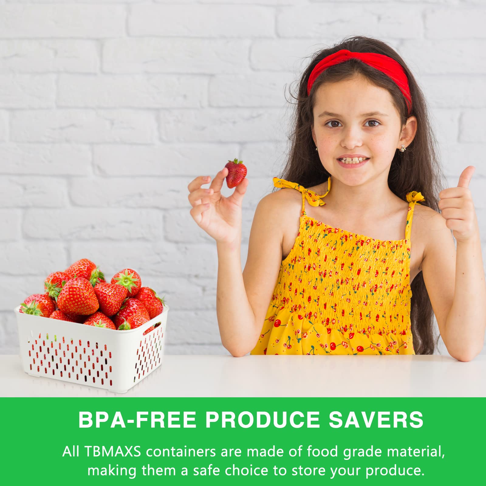 Tbmaxs 3 Pack Fruit Storage Containers For Fridge, Produce Saver Vegetable Container With Drain Colanders - Refrigerator Organiz