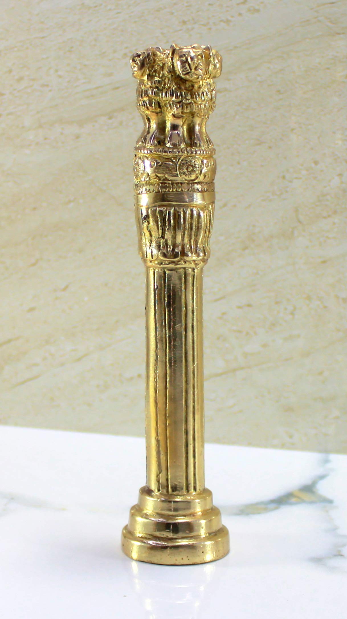 StonKraft 7.5 Brass Ashok Sthambh/Ashoka Stambh (Stoop) Pillar Indian Memento Statue Showpiece - Gift for Home Decorative (Decor