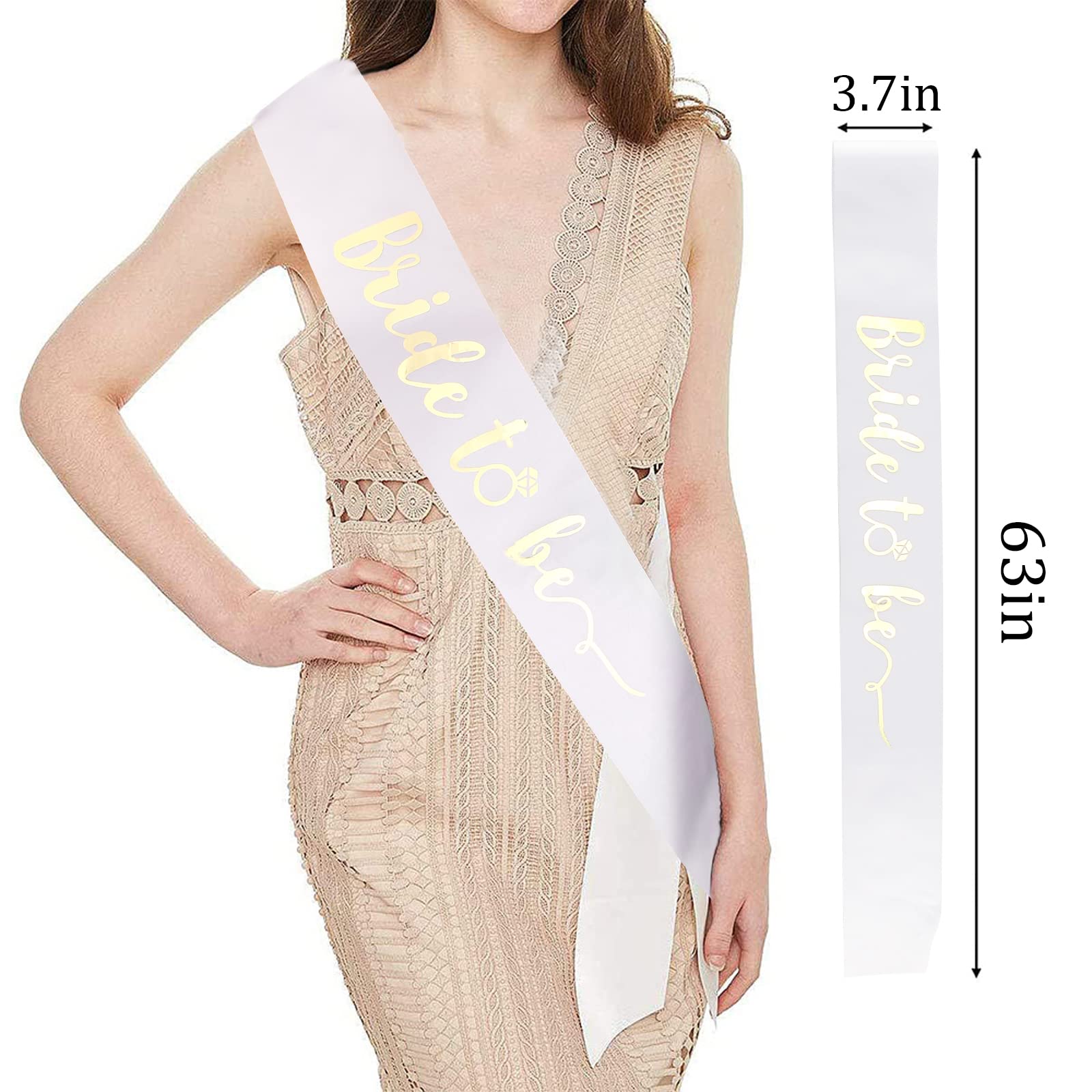 Crown + Bride To Be Sash + Veil Set, Bachelorette Party Favors Bridal Shower Decorations Bride To Be Gifts Wedding Veil Tiara Ba