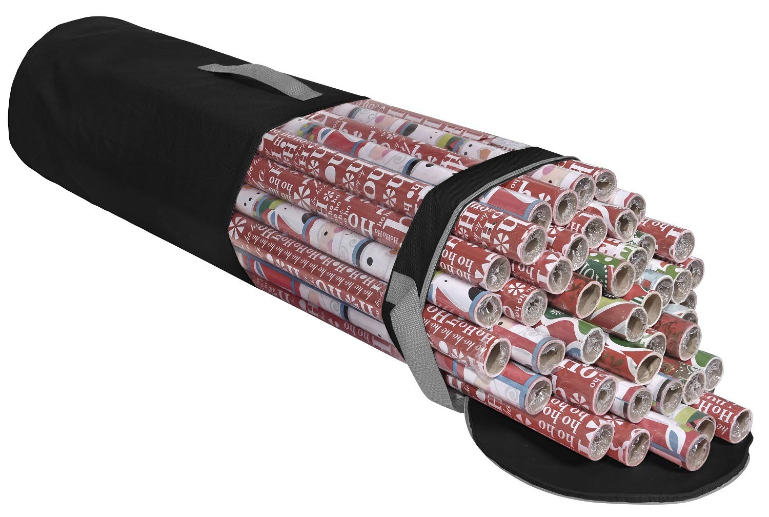 Propik Wrapping Paper Storage Organizer Bag, Store Up To 24 Rolls 40 Inch, Heavy Duty Polyester Plus Pvc Clear Bag With Handles