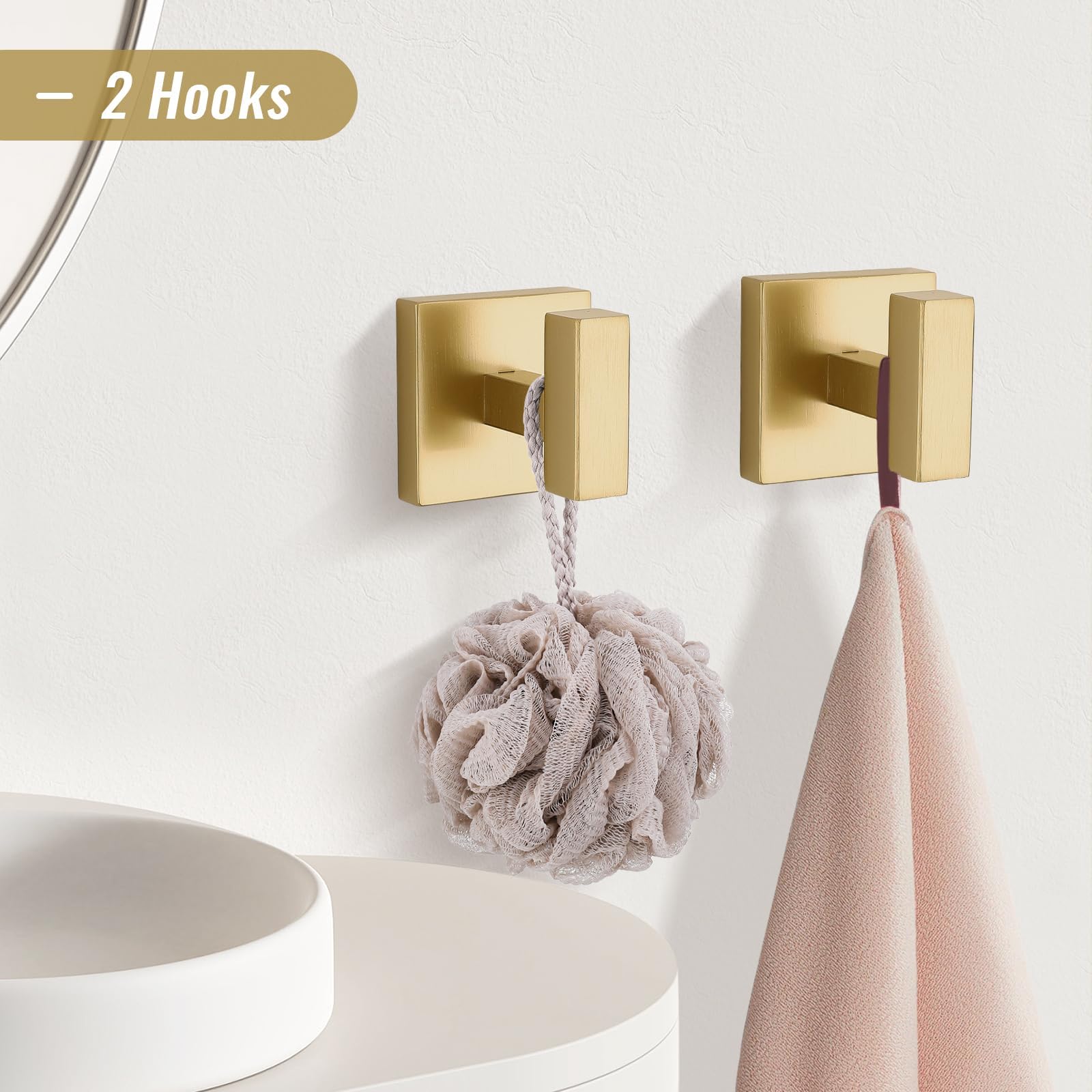 Yacvcl Towel Bar Set, 5-Piece Brushed Gold Bathroom Hardware Set, Gold Bathroom Accessories Set, Sus304 Stainless Steel 23.6 Inc