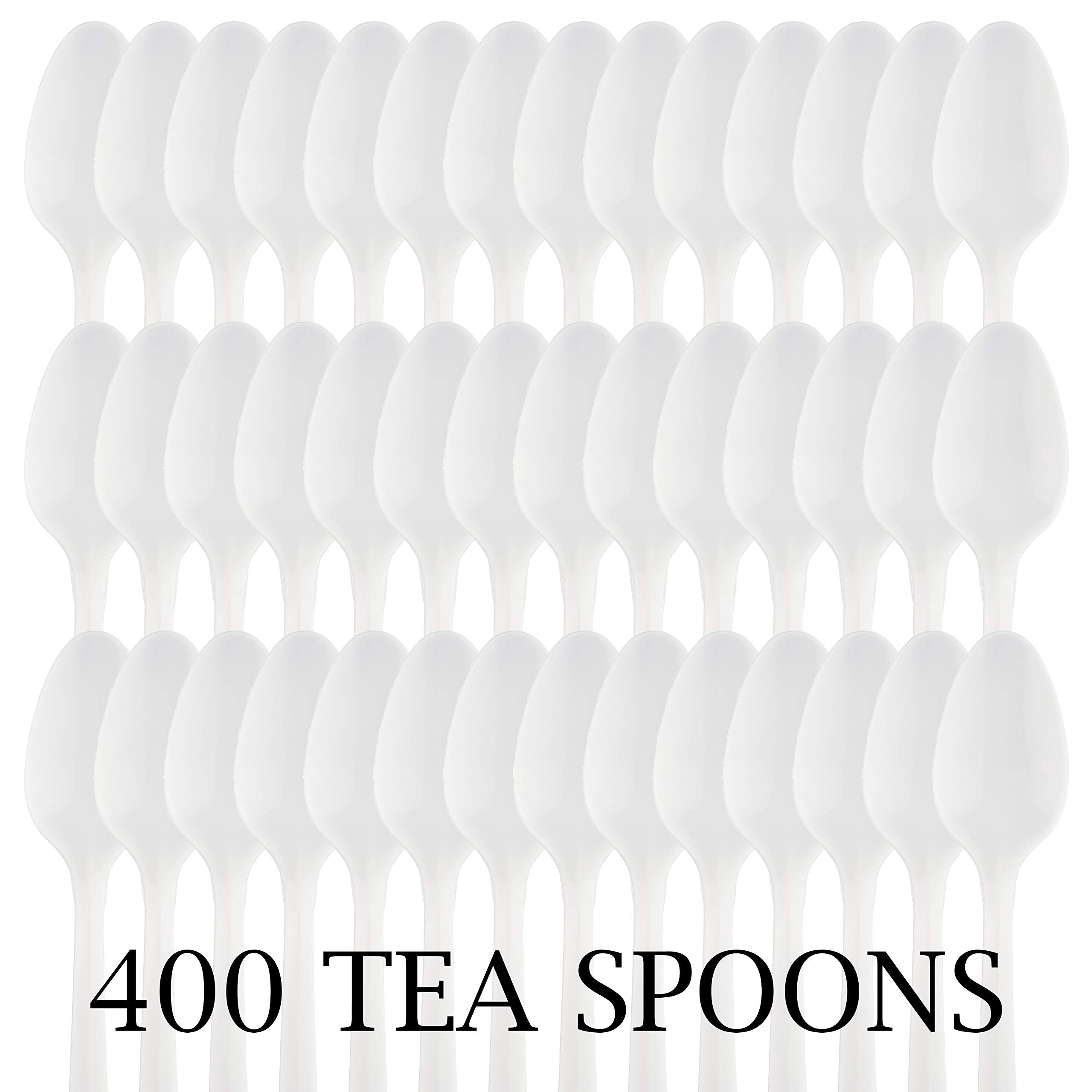 Plasticpro Cutlery 400 Mediumweight White Disposable Plastic Tea Spoons