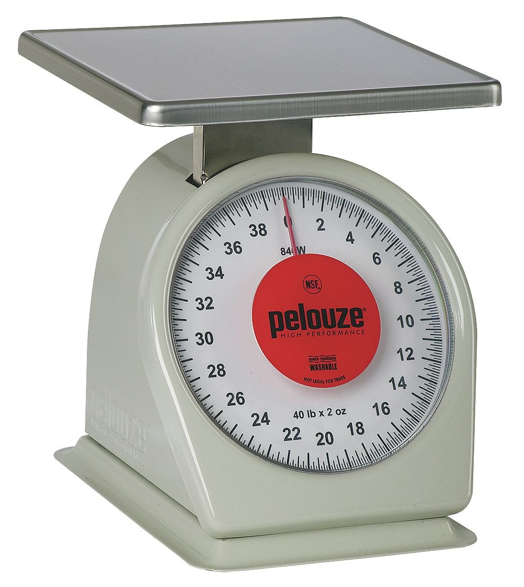 Rubbermaid Commercial Fg840W Steel Washable Mechanical Portion Control Scale, 40 Lbs Capacity, 7-1/4 Length X 10-7/8 Width X 10-