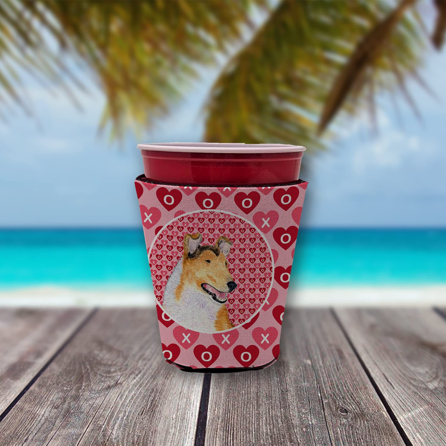 Collie Smooth  Red Solo Cup Beverage Insulator Hugger